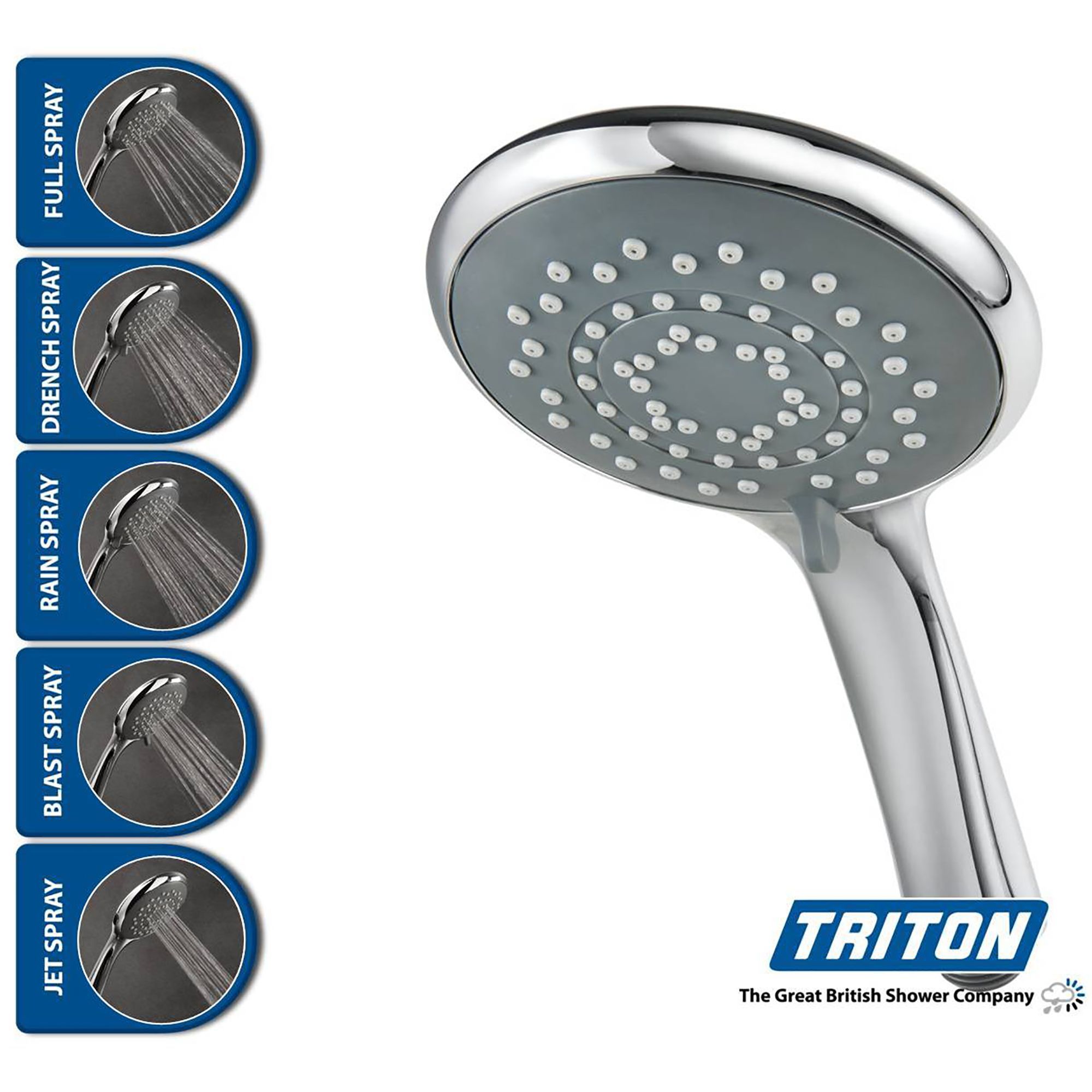 Triton Eclipse White Chrome effect Electric Shower, 9.5kW