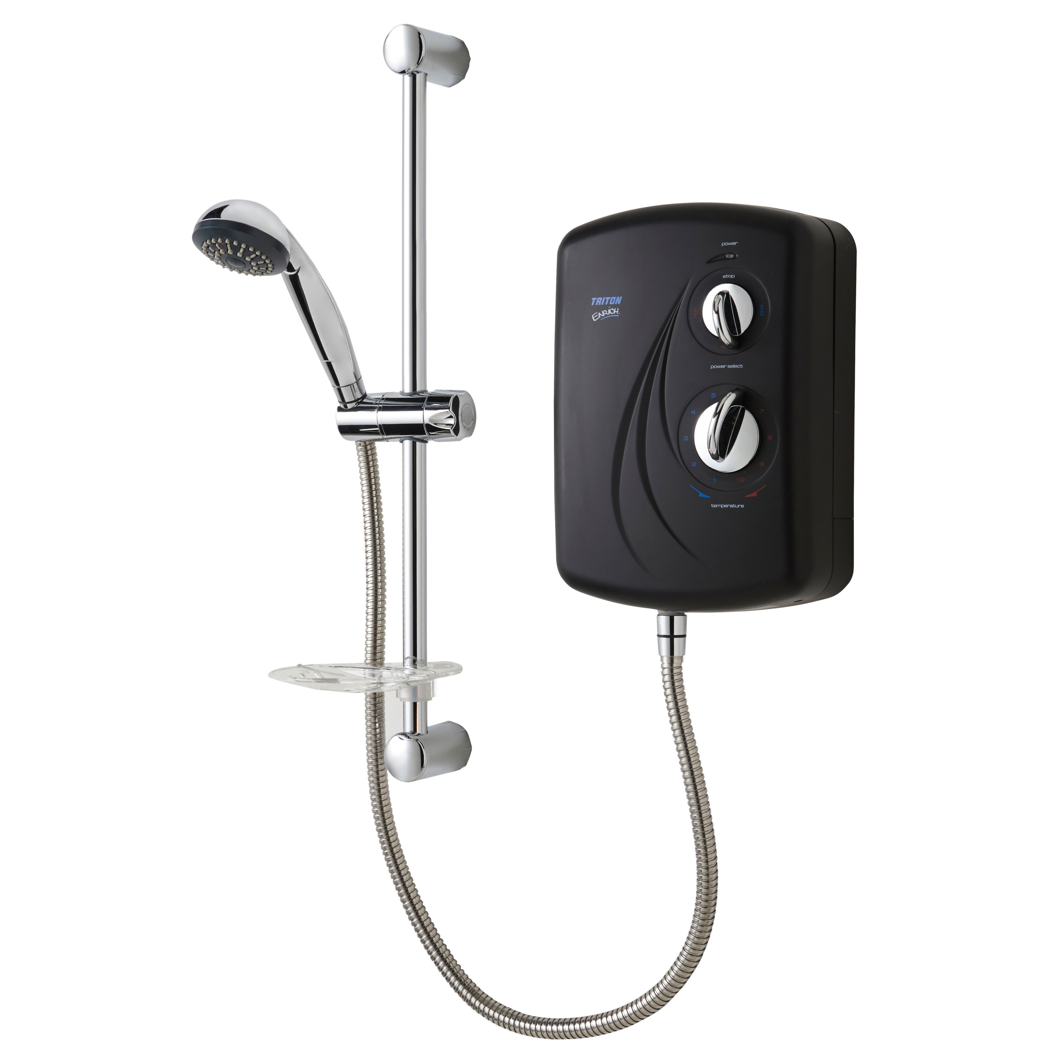 Triton Enrich Black Electric Shower, 10.5kW | DIY at B&Q