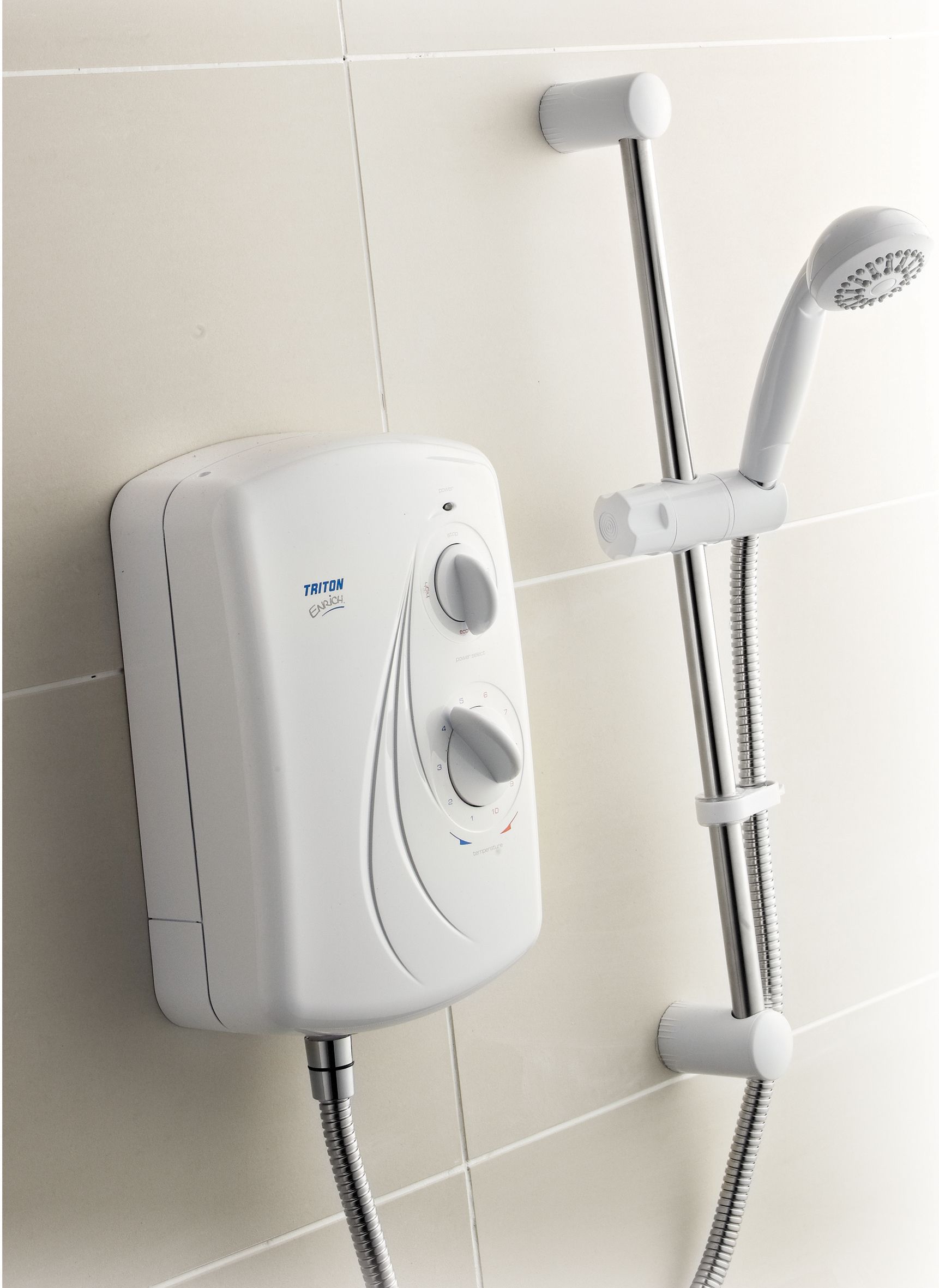 Triton Enrich White Electric Shower, 8.5kW | DIY at Bu0026Q