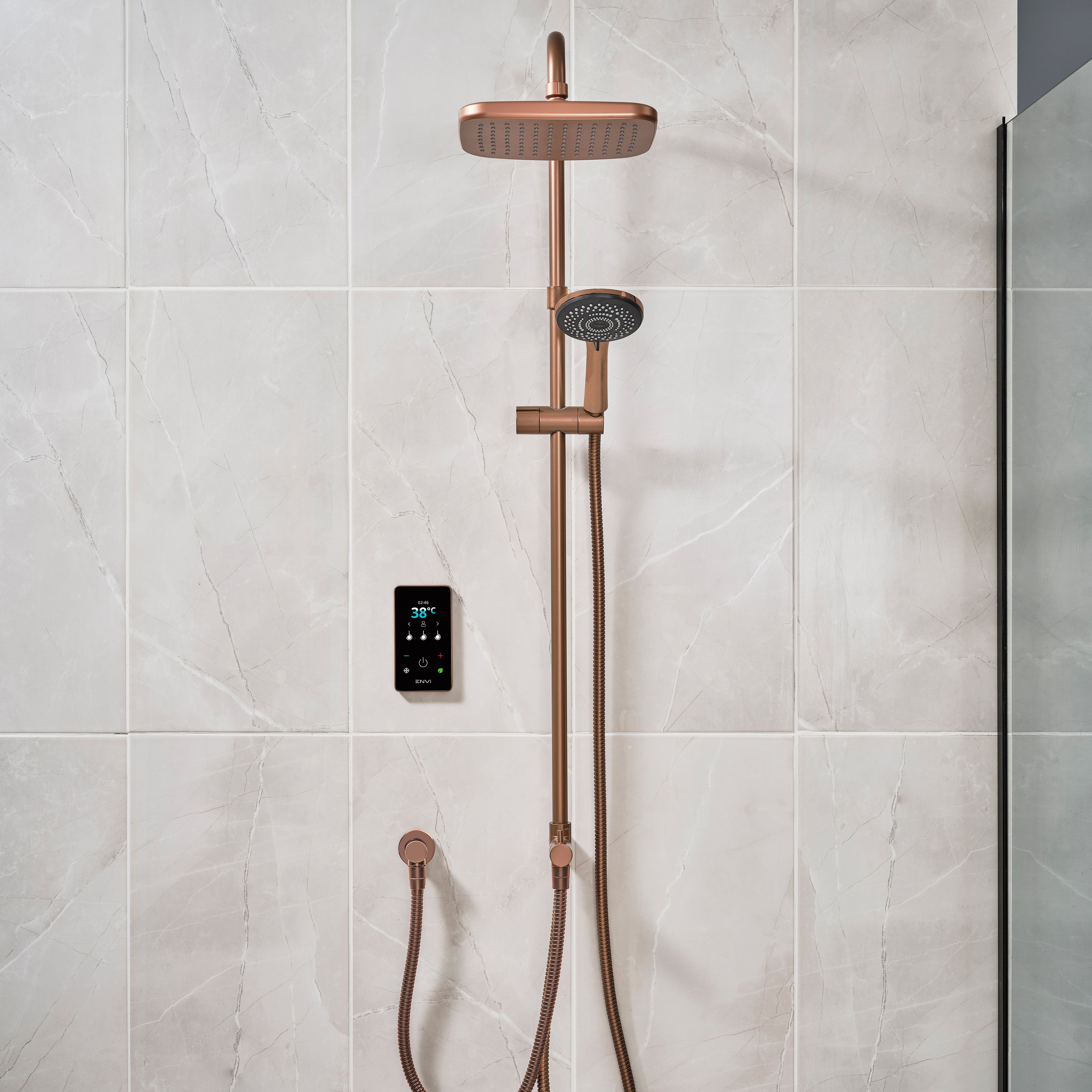Triton ENVi® DuElec® Gloss Copper effect Thermostatic Electric