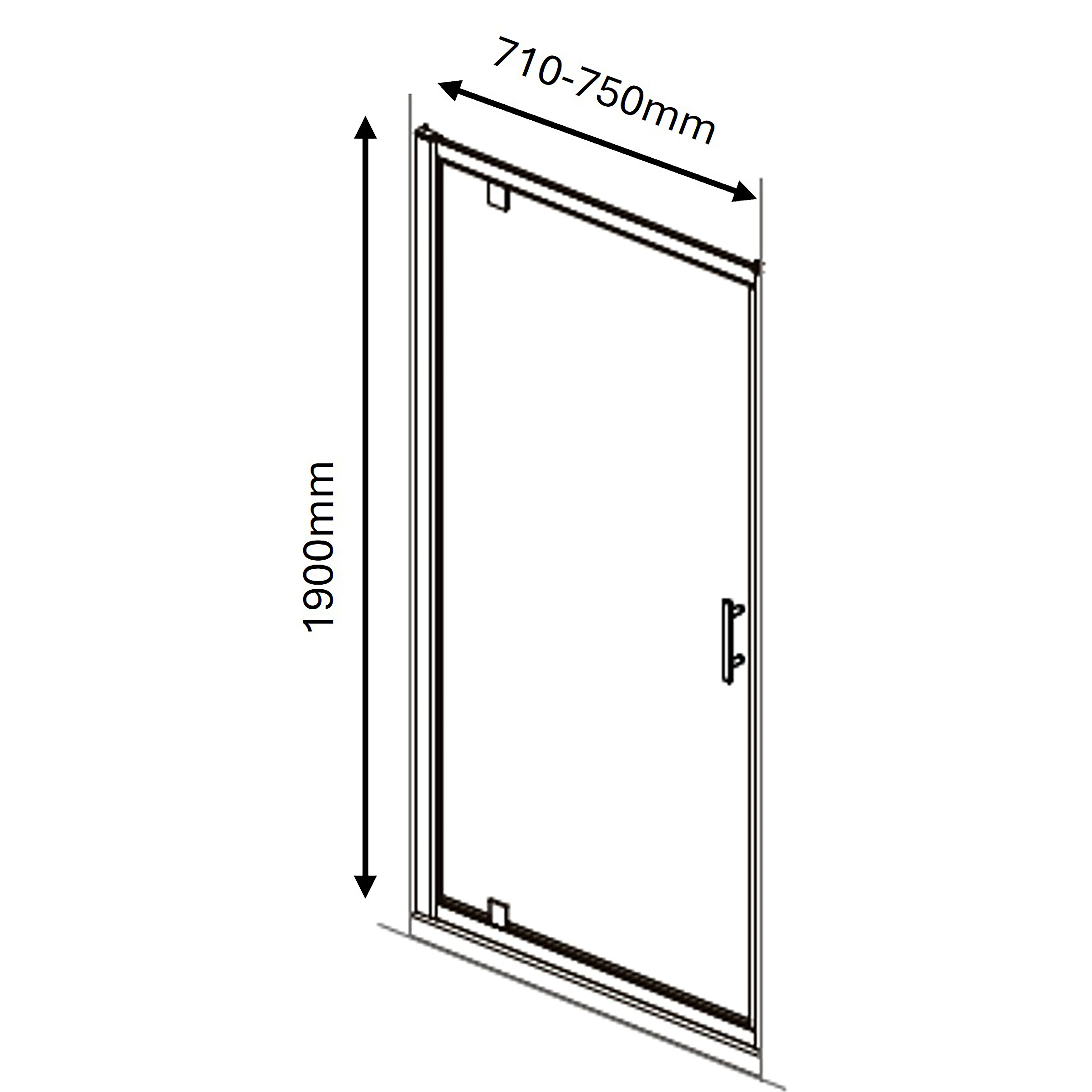 Triton Fast fix Chrome effect Clear Pivot Shower door (H)190cm (W)80cm