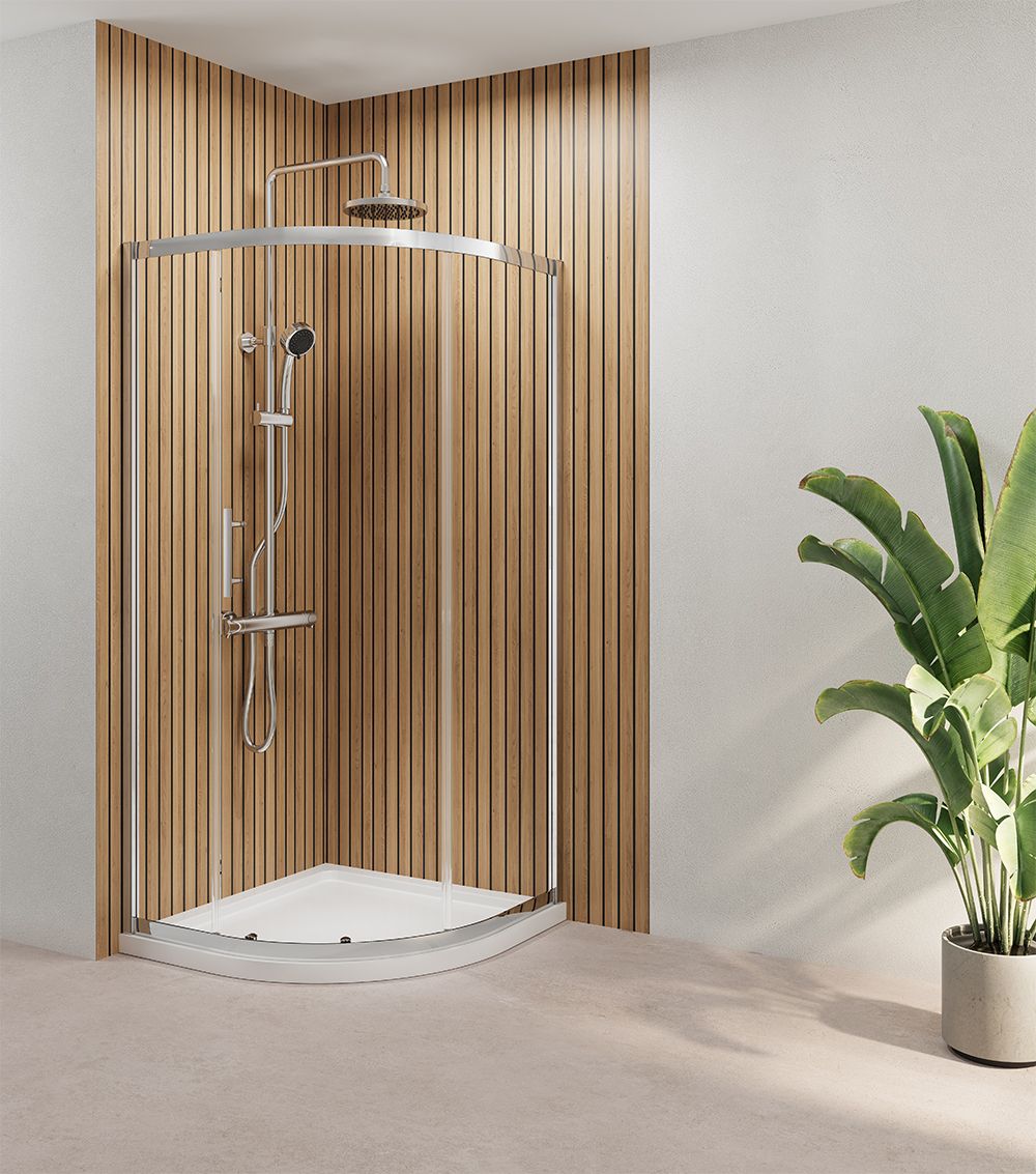 Triton Fast fix Clear Chrome effect Quadrant Shower enclosure - Corner ...
