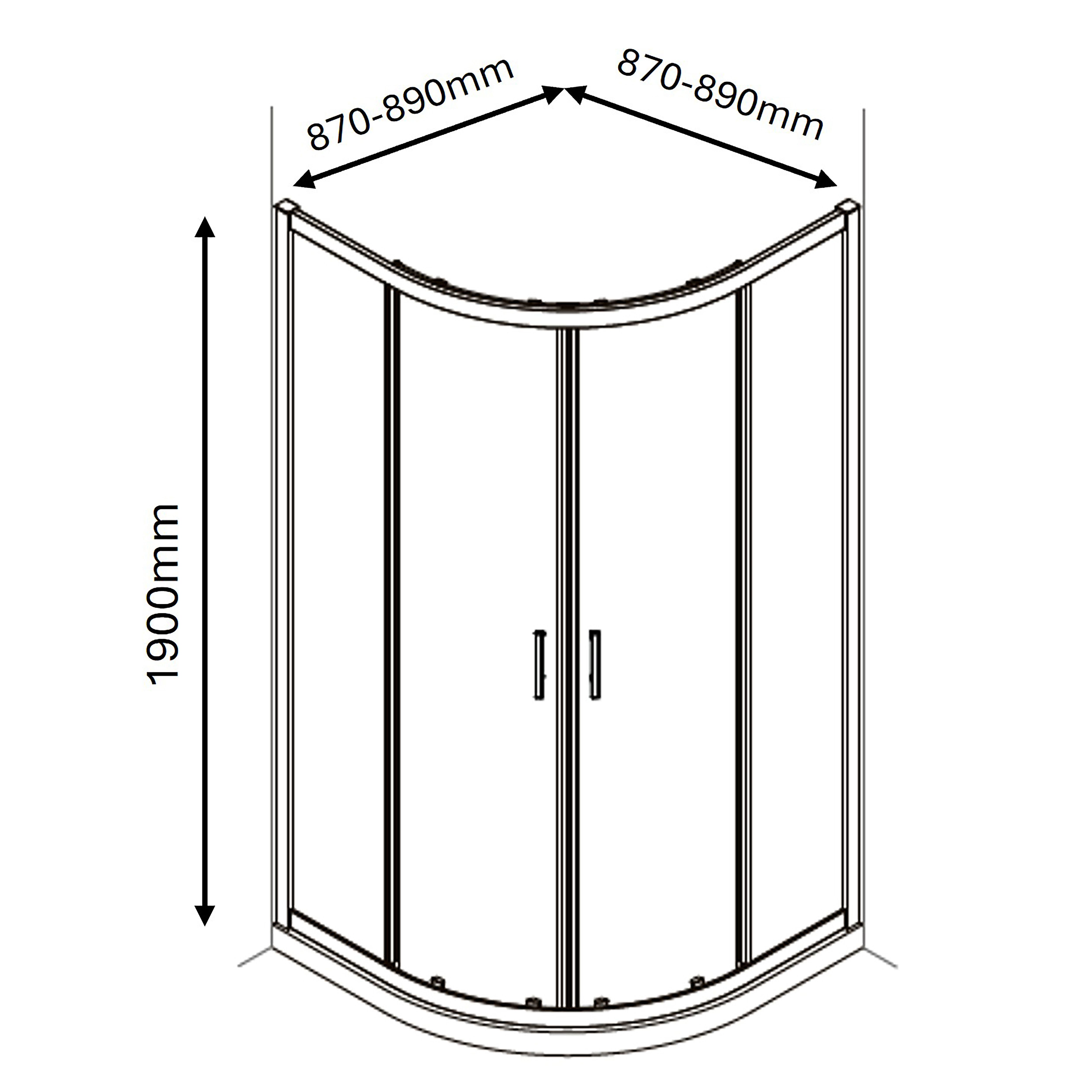 Triton Fast fix Clear Chrome effect Quadrant Shower enclosure - Sliding ...