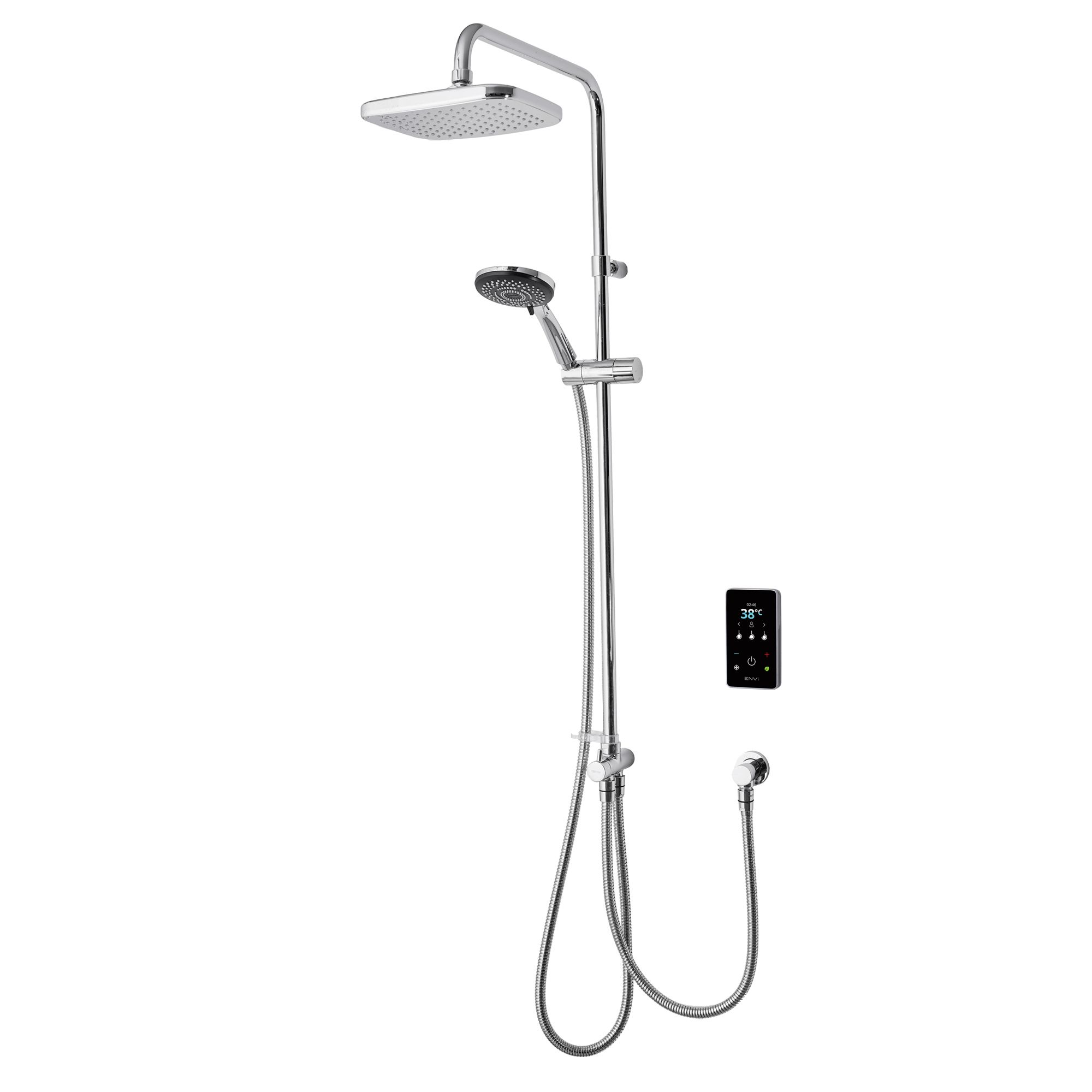 Triton Gloss Silver effect Thermostatic Electric Shower, 9kW