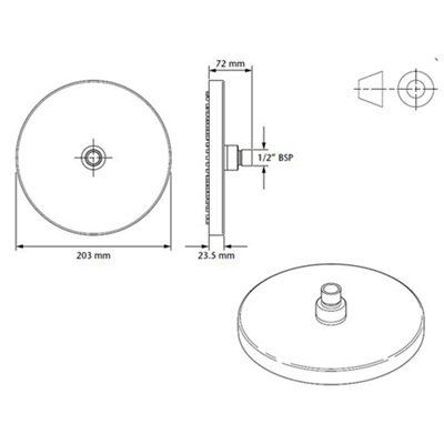 Triton Isabel Single-spray pattern Chrome effect Shower head