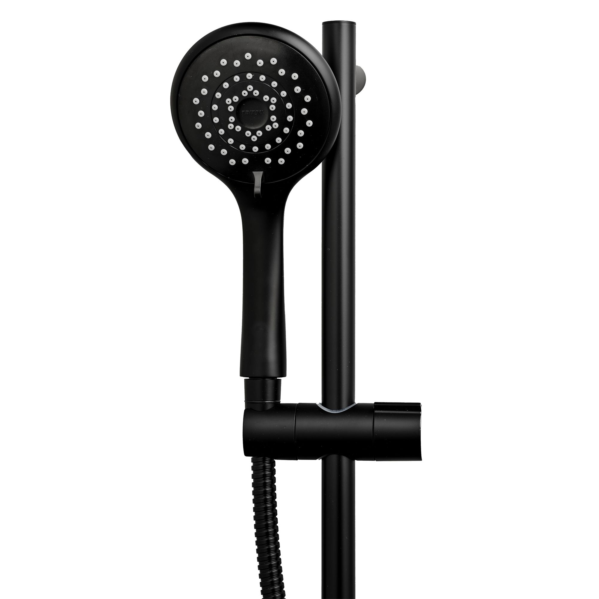 Triton Kian Matt Black Wallmounted 5spray pattern Shower head kit