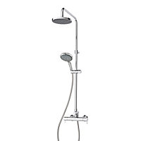 Triton Leona 3-spray pattern Wall-mounted Chrome effect Thermostatic Shower