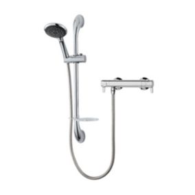 Triton Leona 5-spray pattern Wall-mounted Chrome effect Thermostatic Shower
