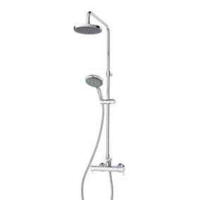 Triton Leona Chrome effect Wall-mounted Thermostatic Mixer Shower with 2 Shower heads