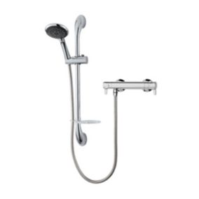 Triton Leona Chrome effect Wall-mounted Thermostatic Mixer Shower