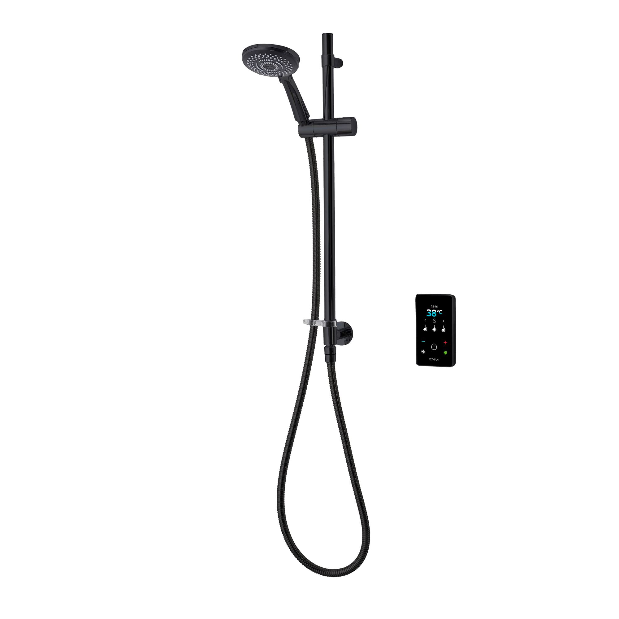 Triton Matt Black Thermostatic Electric Shower, 9kW