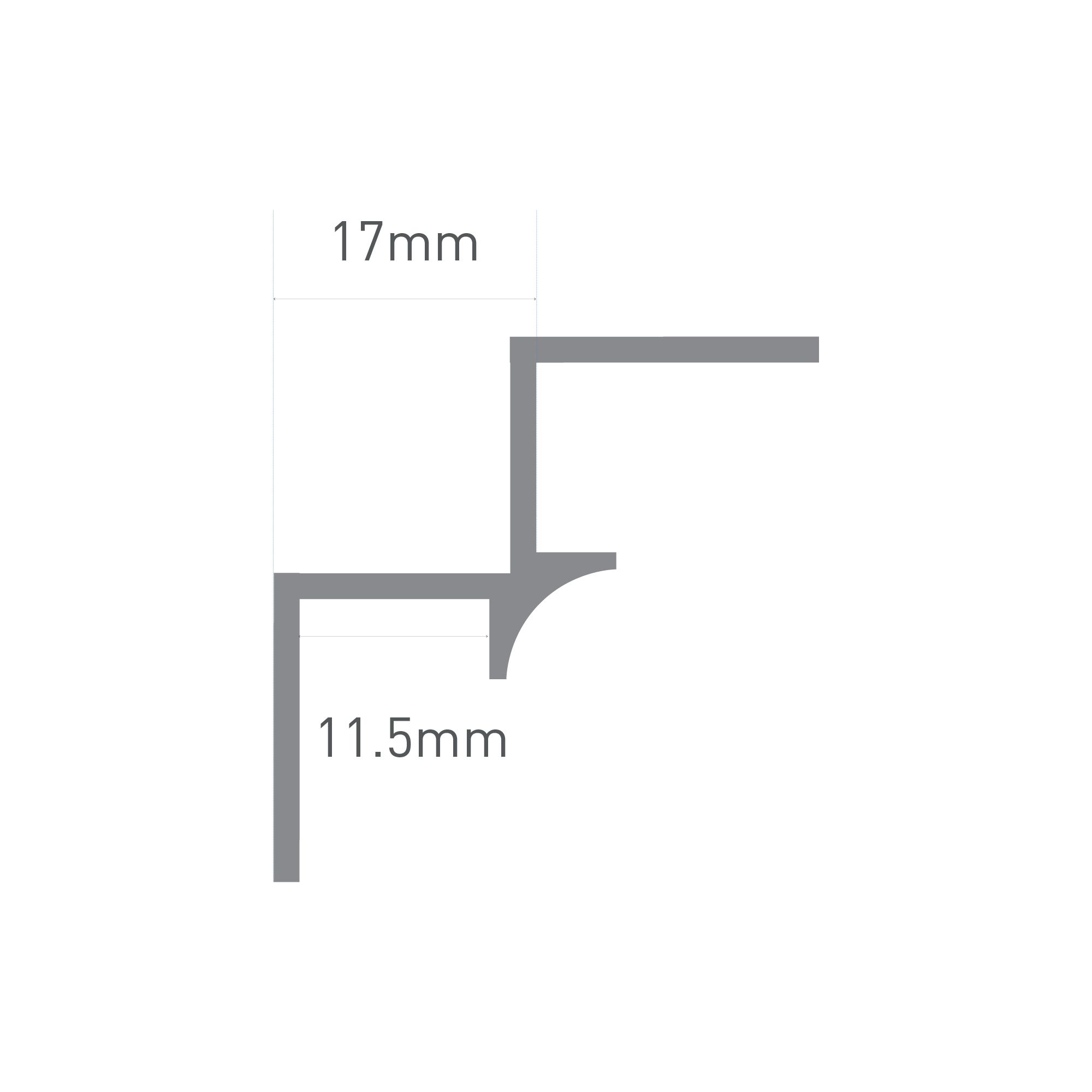 Triton Panel internal corner joint (W)11mm (T)11mm - Gloss Brass