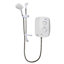 Triton Silent running Gloss Silver & white Chrome effect Thermostatic Power Shower