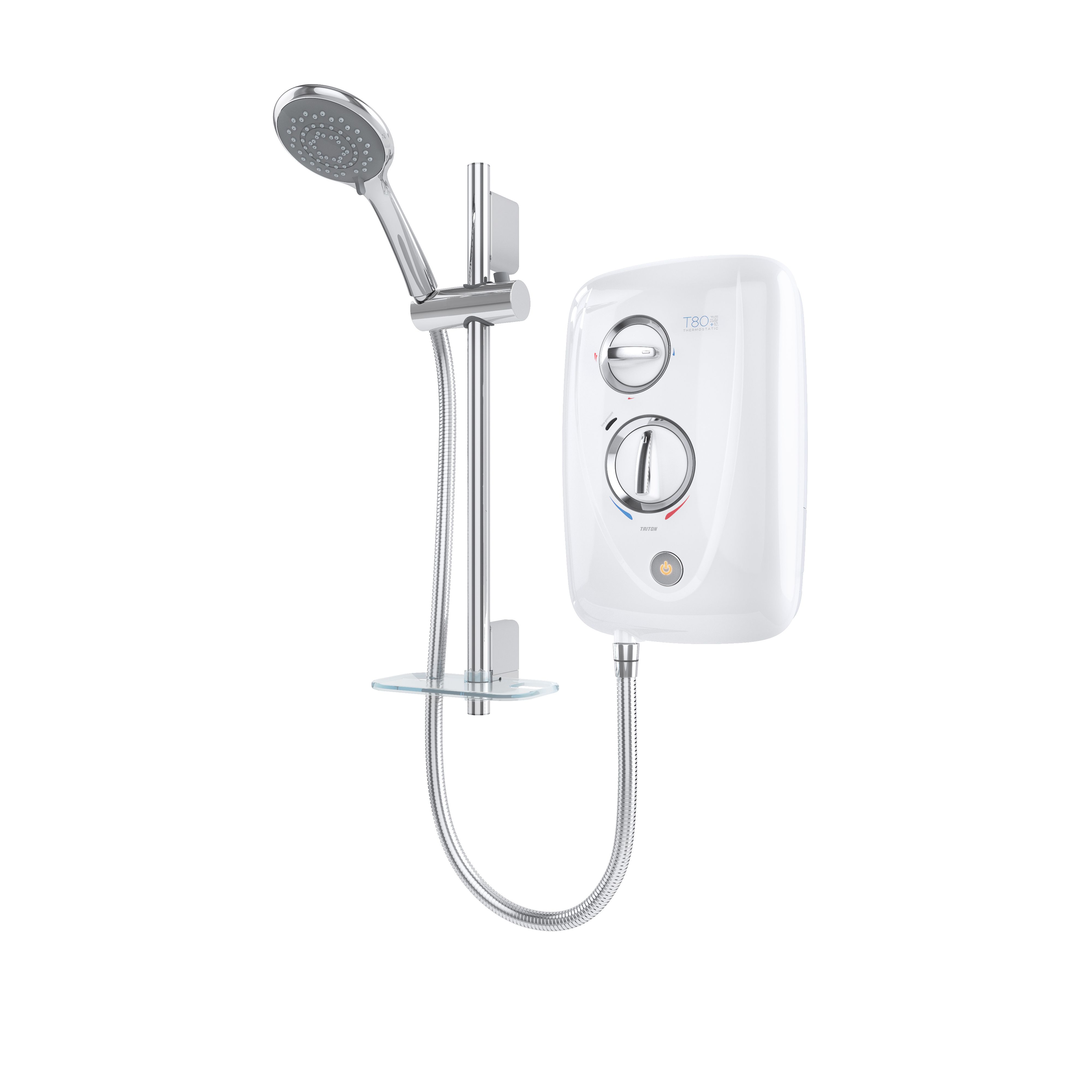 Triton T80 EasiFit Plus White Chrome effect Electric Shower, 9.5kW