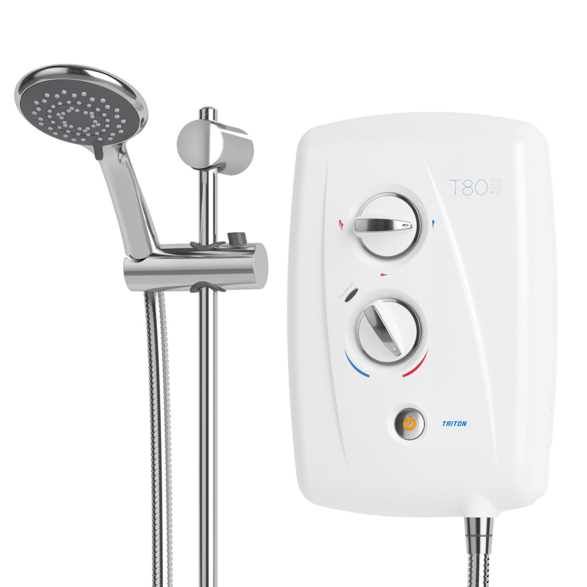 Triton T80 Easi-Fit+ White Manual Electric Shower, 10.5kW