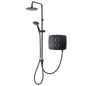 Triton T90SR Matt Black Overhead & handset Electric Shower, 9kW