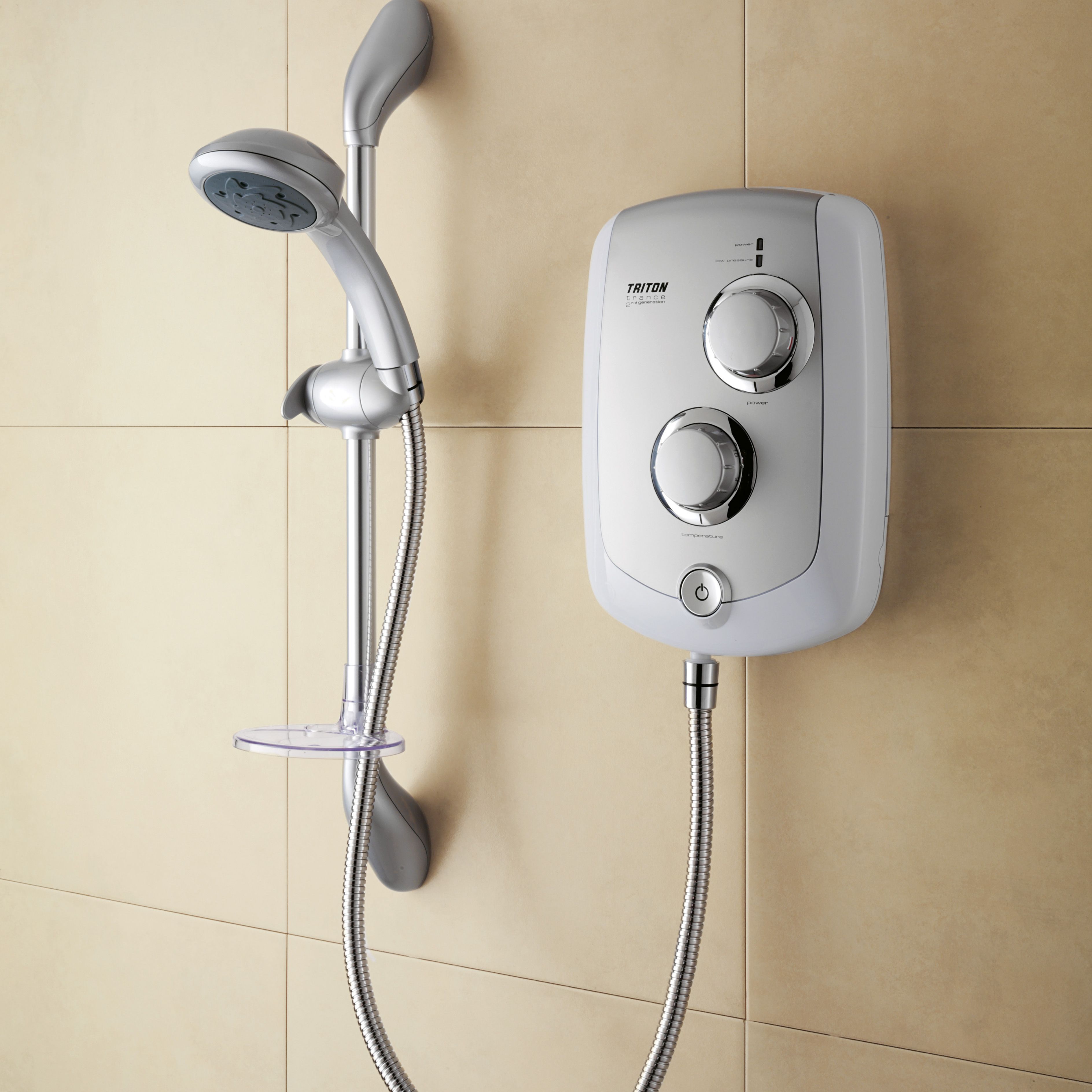 Triton Trance White Chrome effect Electric Shower, 8.5kW