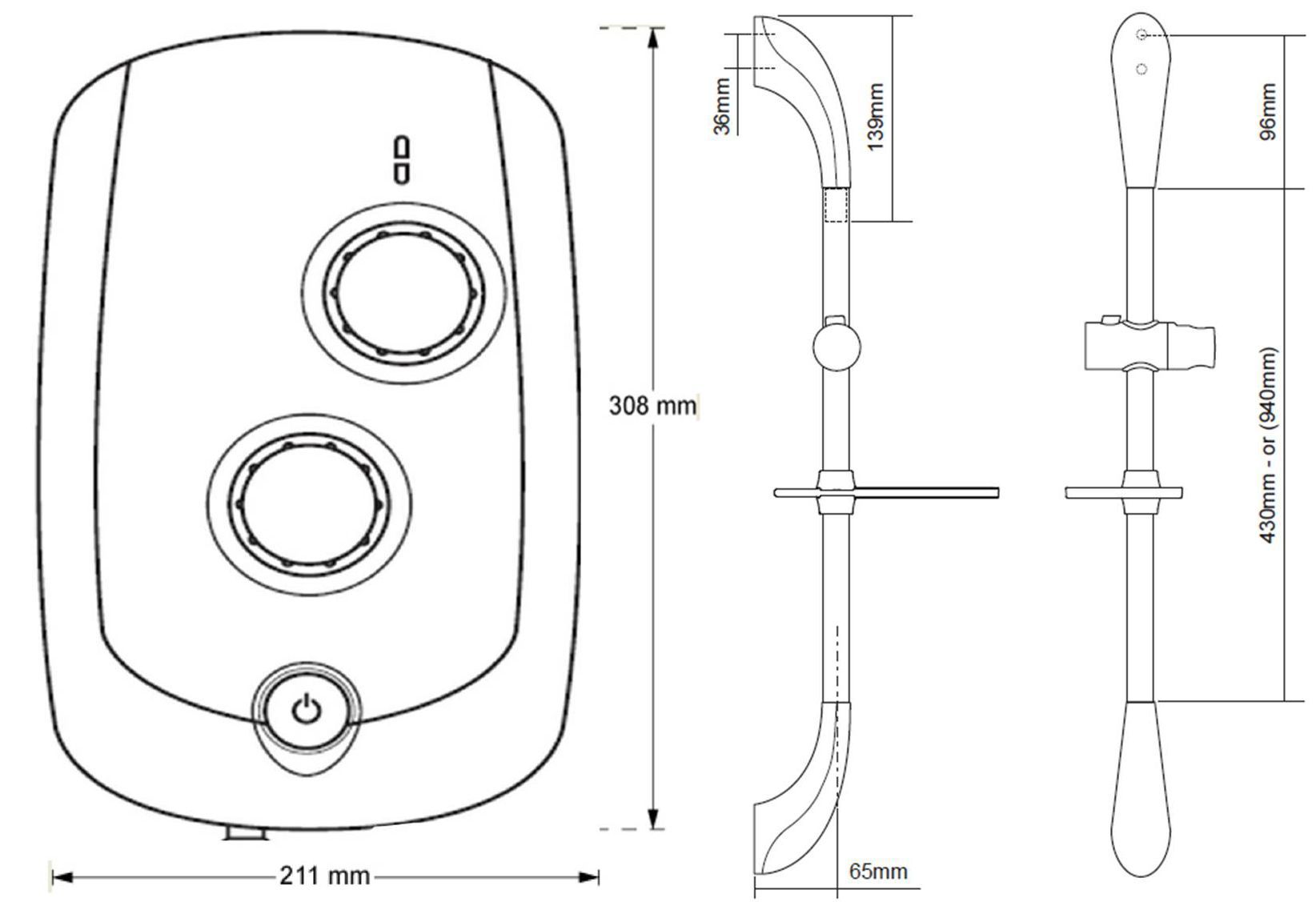 Triton Trance White Electric Shower, 10.5kW