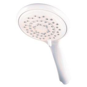 Triton White Gloss 5-spray pattern Handset Shower head, 242mm