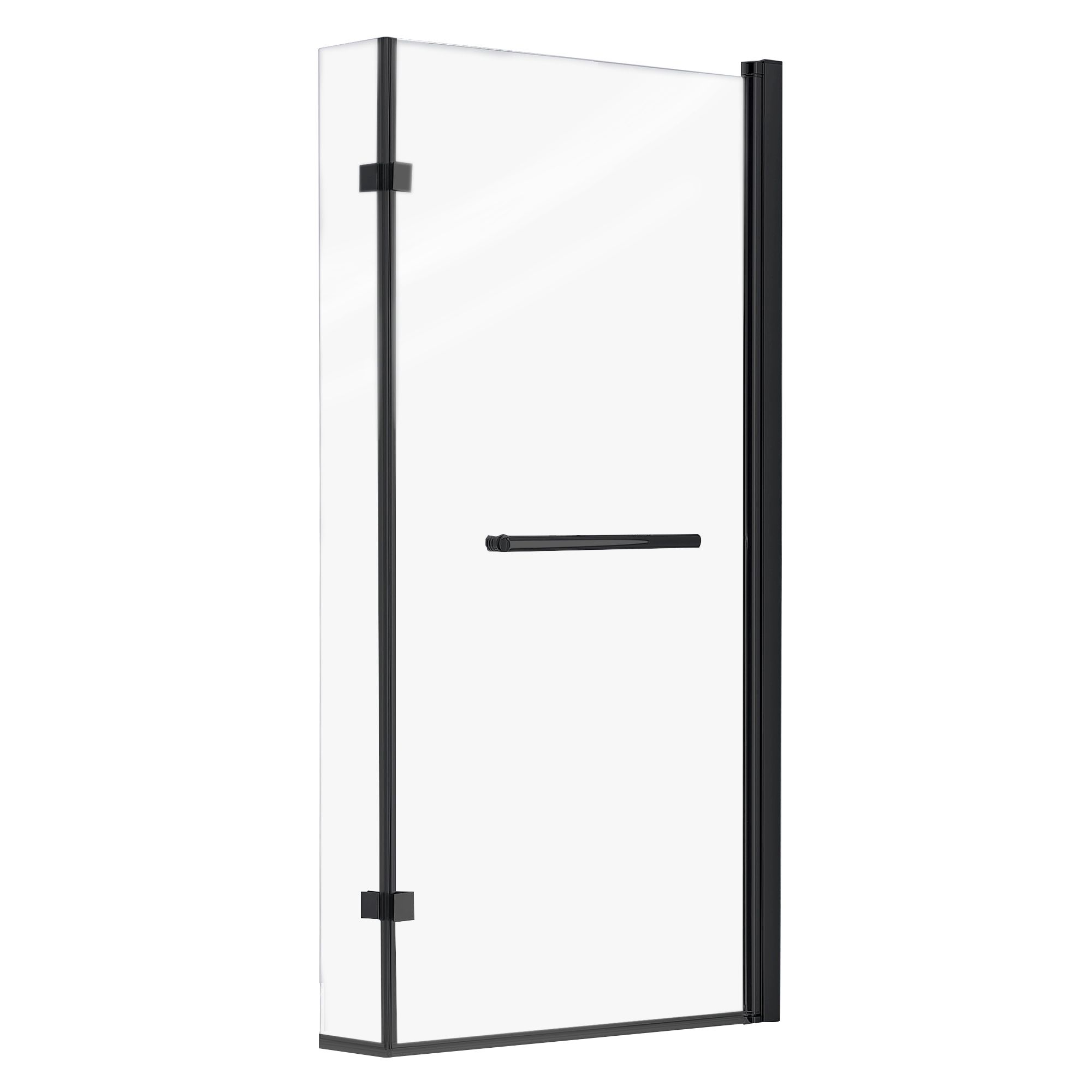 Trojan Baths Black L-shaped 2 panel Clear Shower screen, (H)140cm (W ...