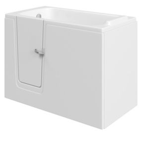 Trojan Baths Gloss White Rectangular Left-handed Deep Soak Easy access bath (L)122cm (W)65cm