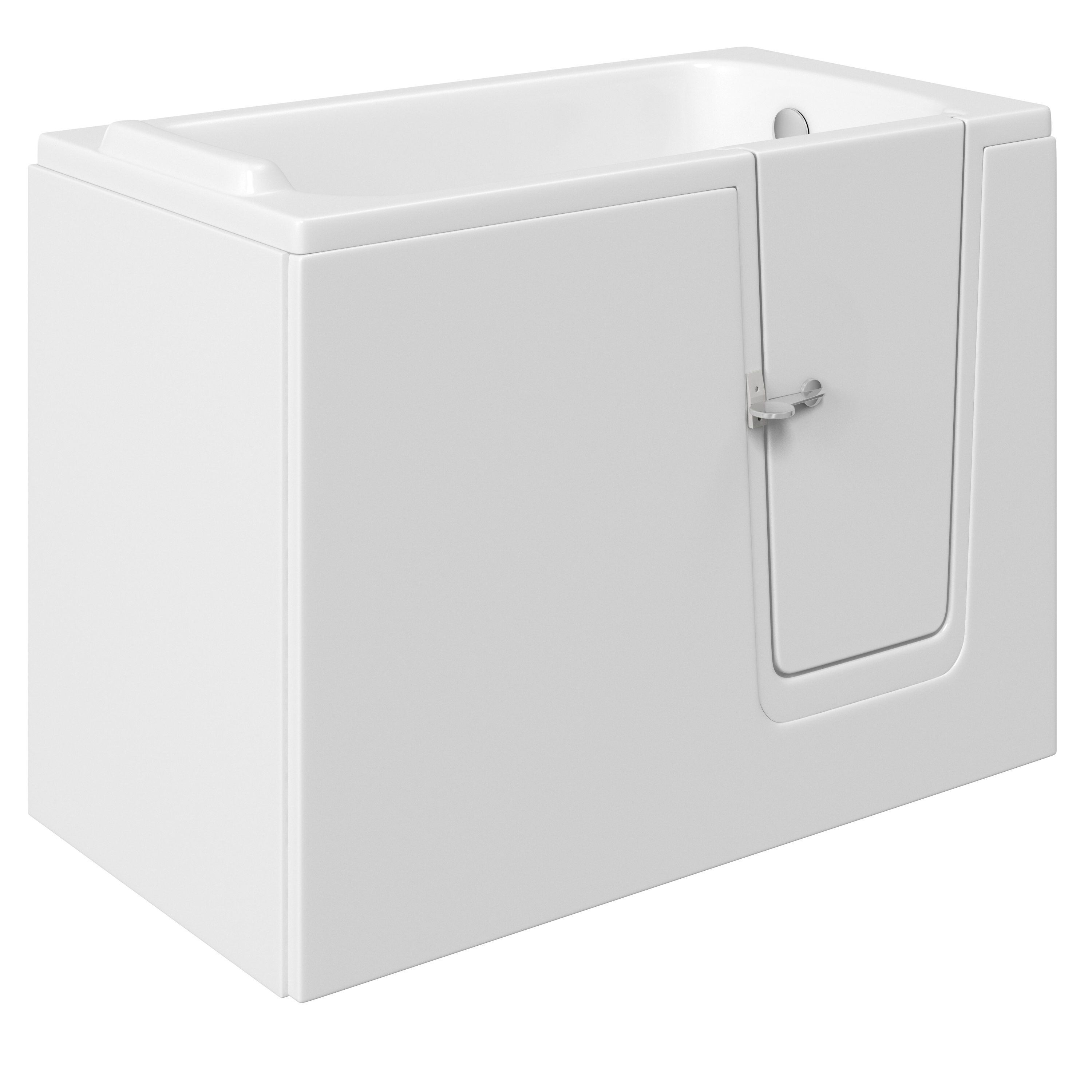 Trojan Baths Gloss White Rectangular Right-handed Deep Soak Easy access bath (L)122cm (W)65cm