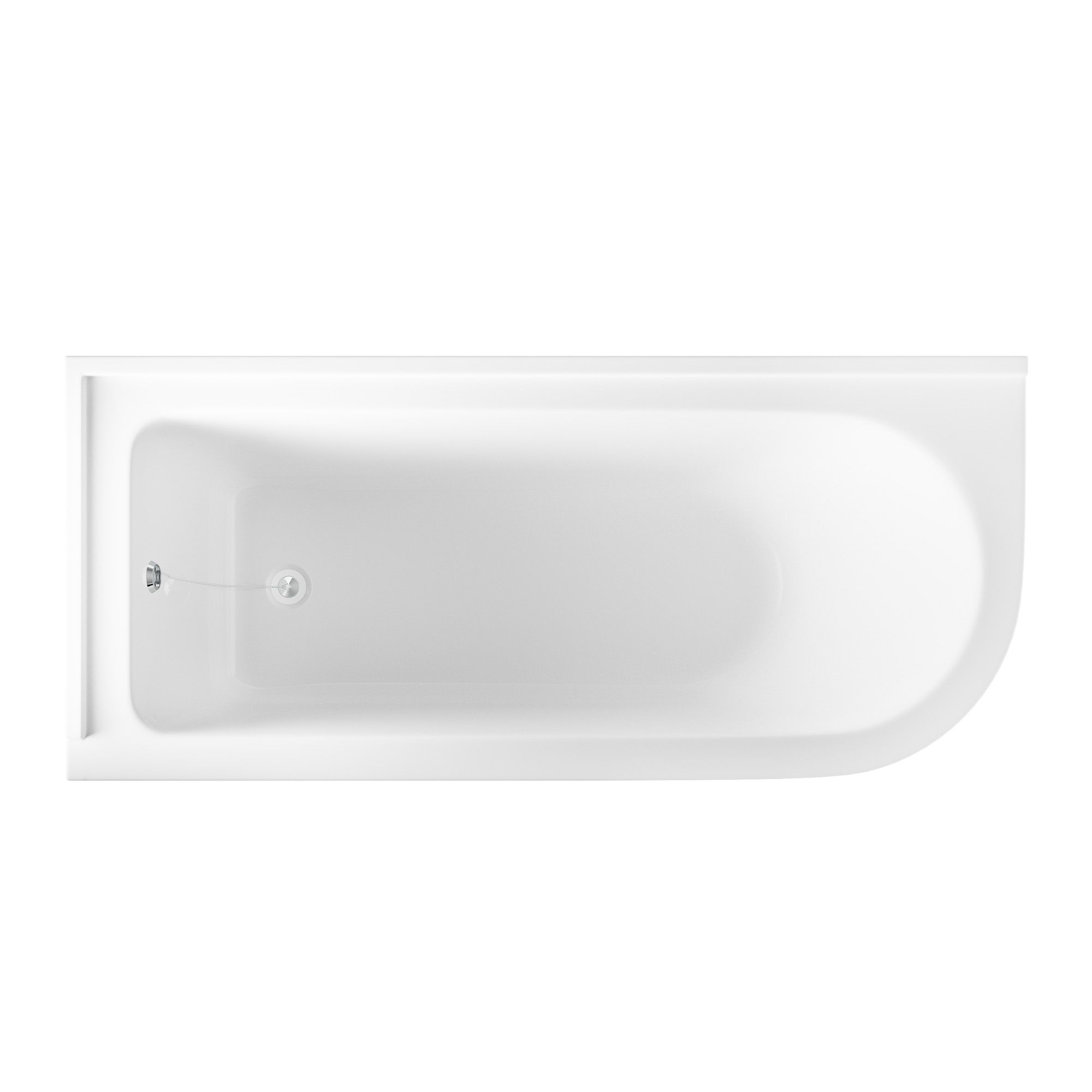 Trojan Baths Gloss White Roll-top Left-handed Traditional Shower bath (L)168.5cm (W)75cm