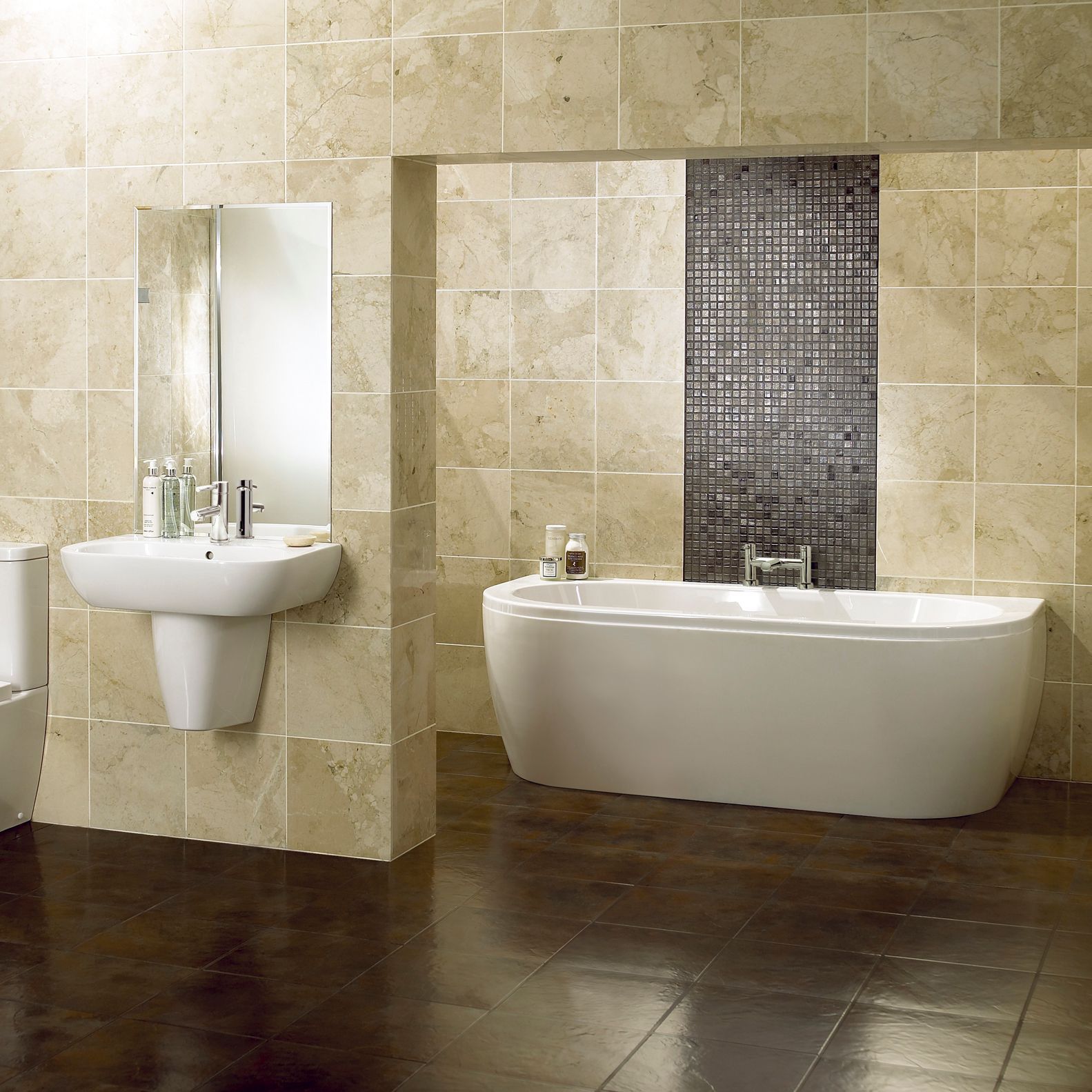 Trojan Baths Helena Gloss White Curved Left & right-handed Twin ended Bath, panel & air spa set with 6 jets (L)1700mm