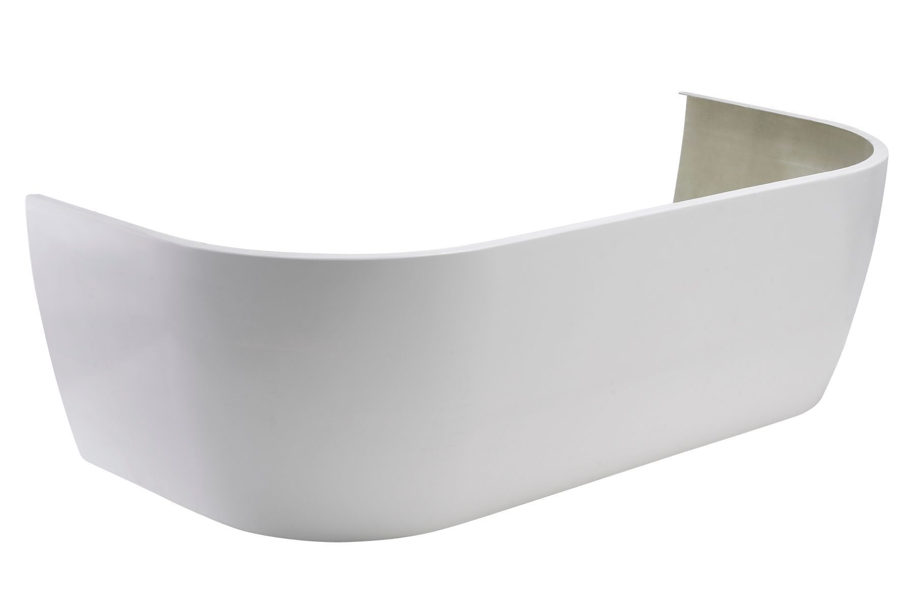 Trojan Baths Helena Gloss White Curved Left & right-handed Twin ended Bath, panel & air spa set with 6 jets (L)1700mm