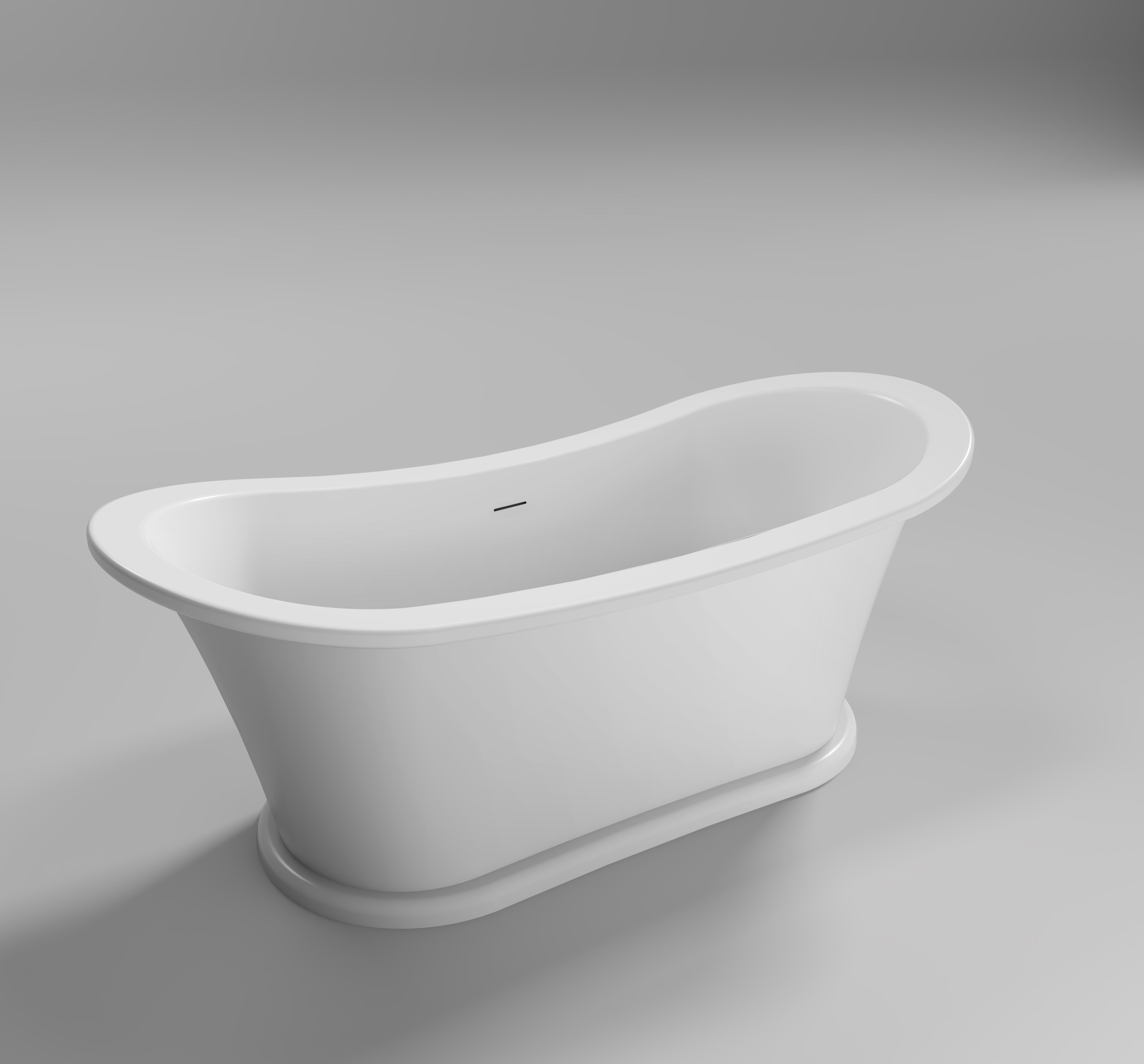 Trojan Baths Matt White Oval Left or right-handed Modern Freestanding Luxury bath (L)170cm (W)74cm