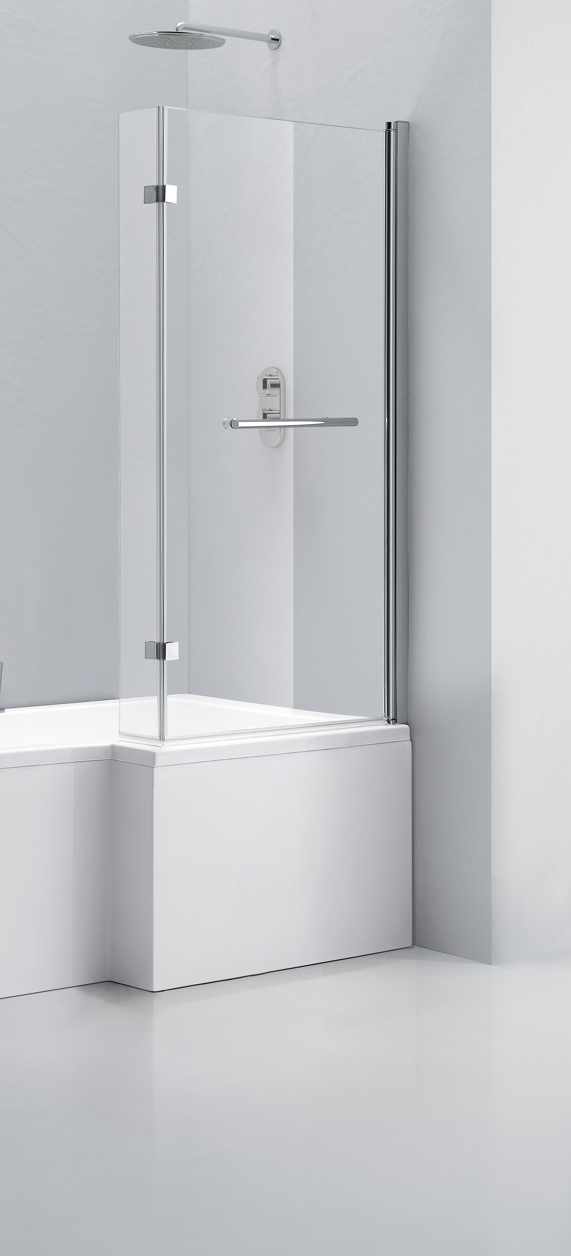 Trojan Baths Solarna White L-shaped Left-handed Single ended Bath, panel & screen set with 12 jets (L)1700mm