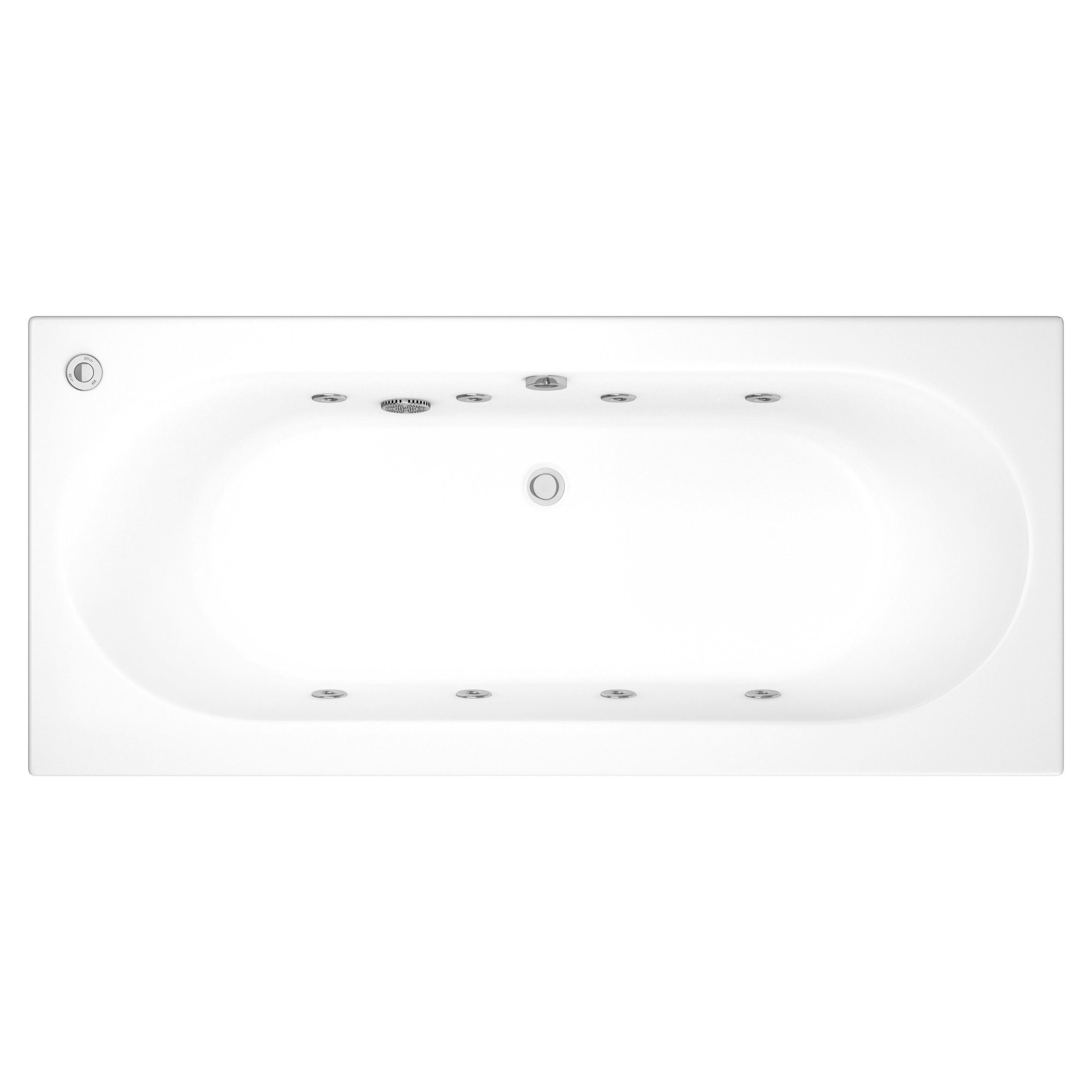 Trojan Baths Whirlpool Silver effect 8 Jet Bath spa system with LED lights