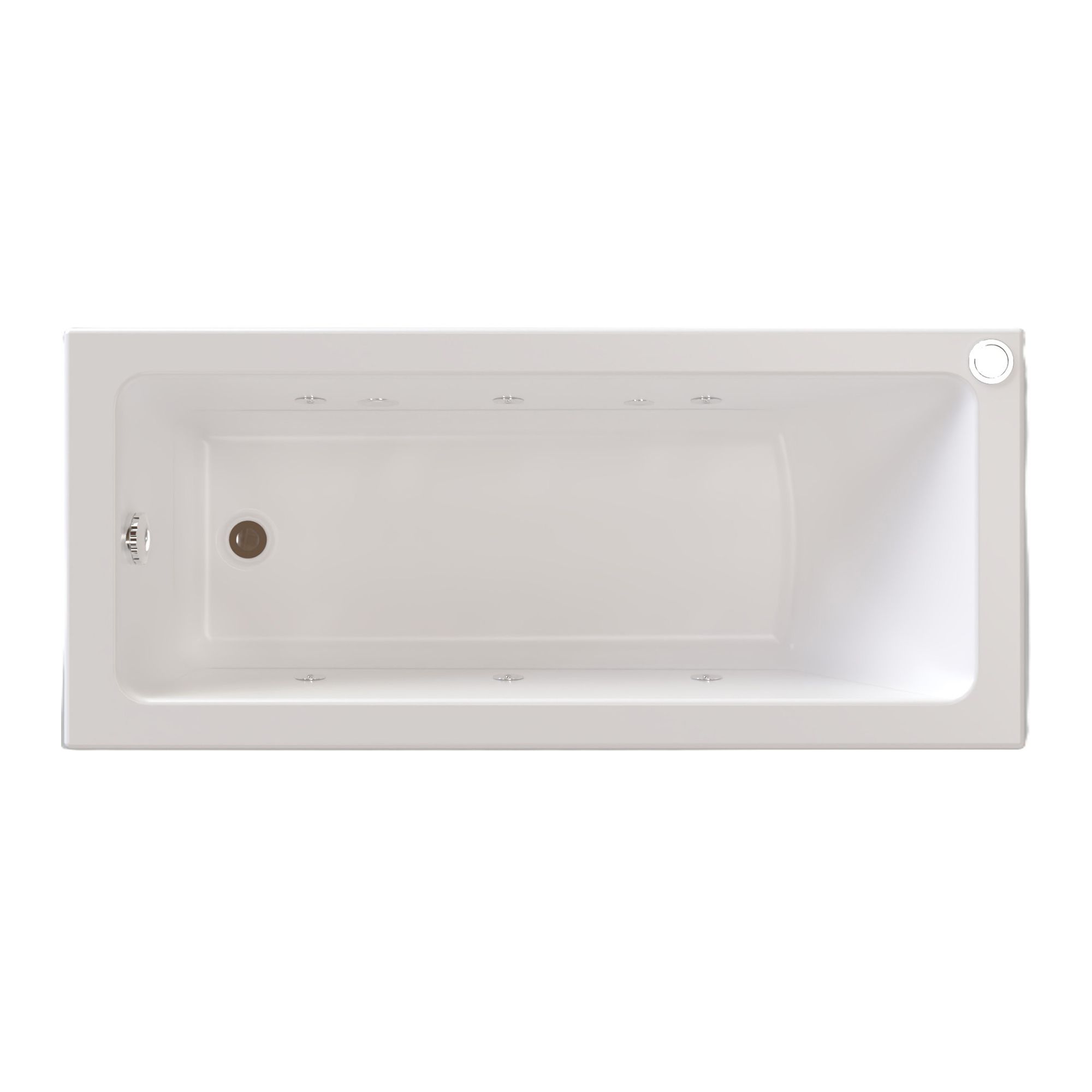 Trojan White 6 Jet Rectangular Straight Whirlpool spa Bath with Lights ...