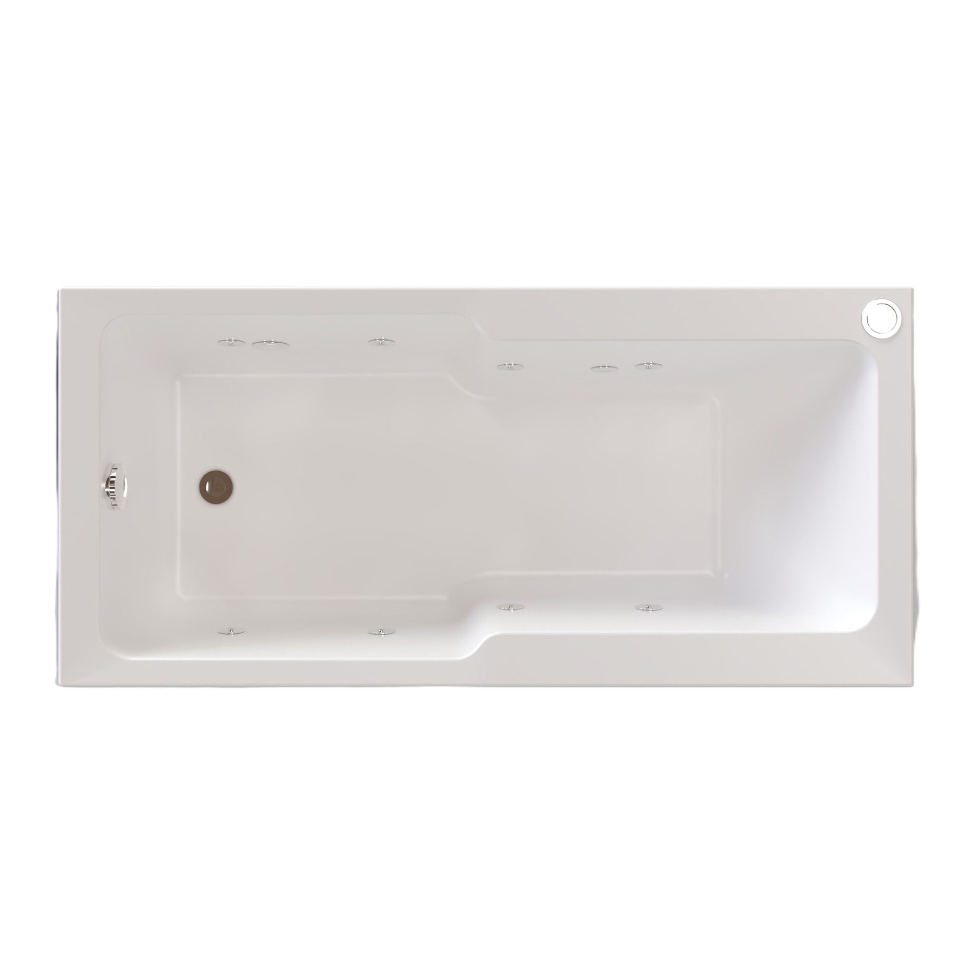 Trojan White 8 Jet Rectangular Whirlpool spa Bath with Lights & Chrome ...