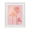 Tropical palms Pink Framed print (H)730mm (W)530mm