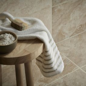 Troy Haver Chalk Matt Travertine Stone effect Ceramic Indoor Wall & floor Tile, Pack of 6, (L)300mm (W)600mm