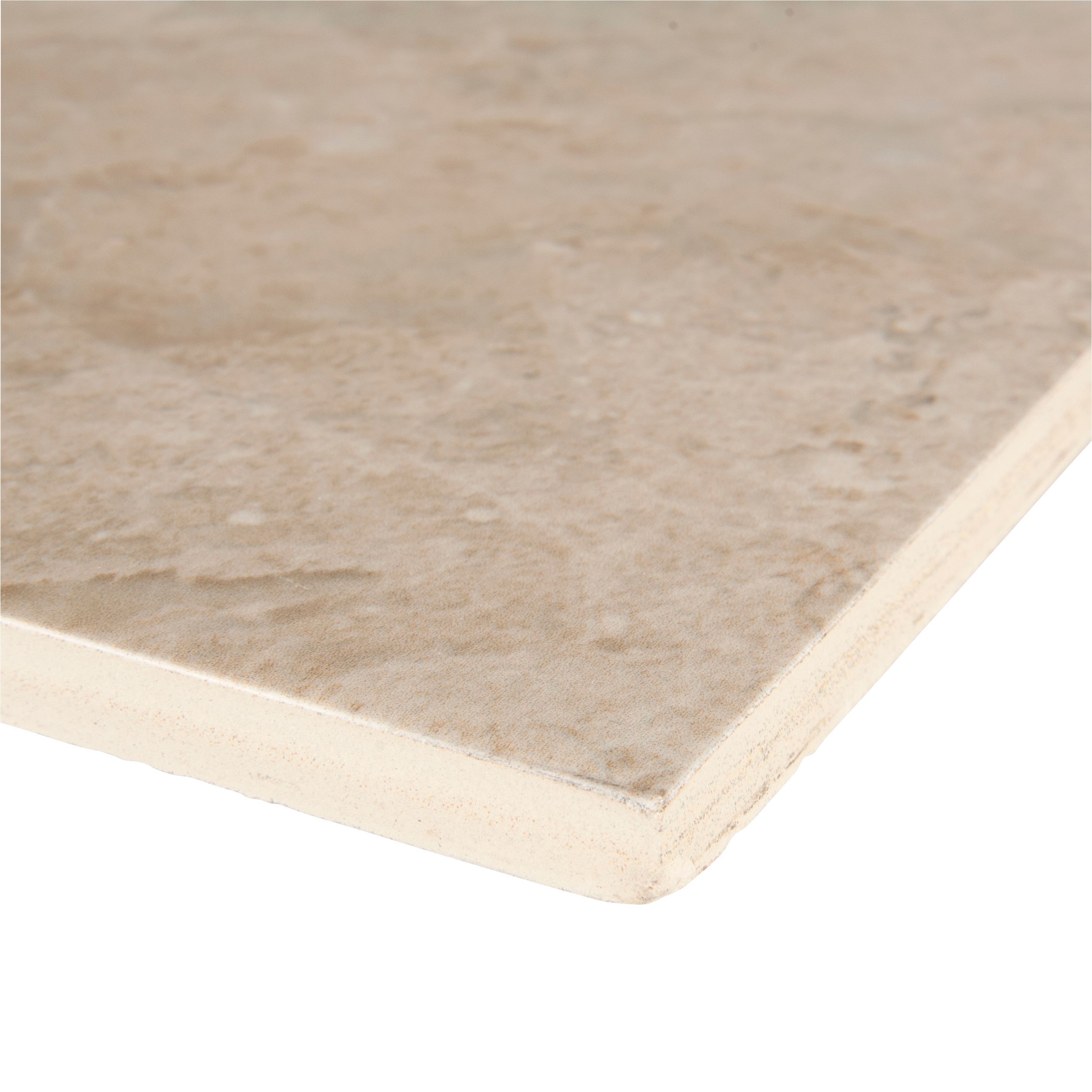 Troy Haver Sand Matt Travertine Stone effect Ceramic Indoor Wall & floor Tile - 3