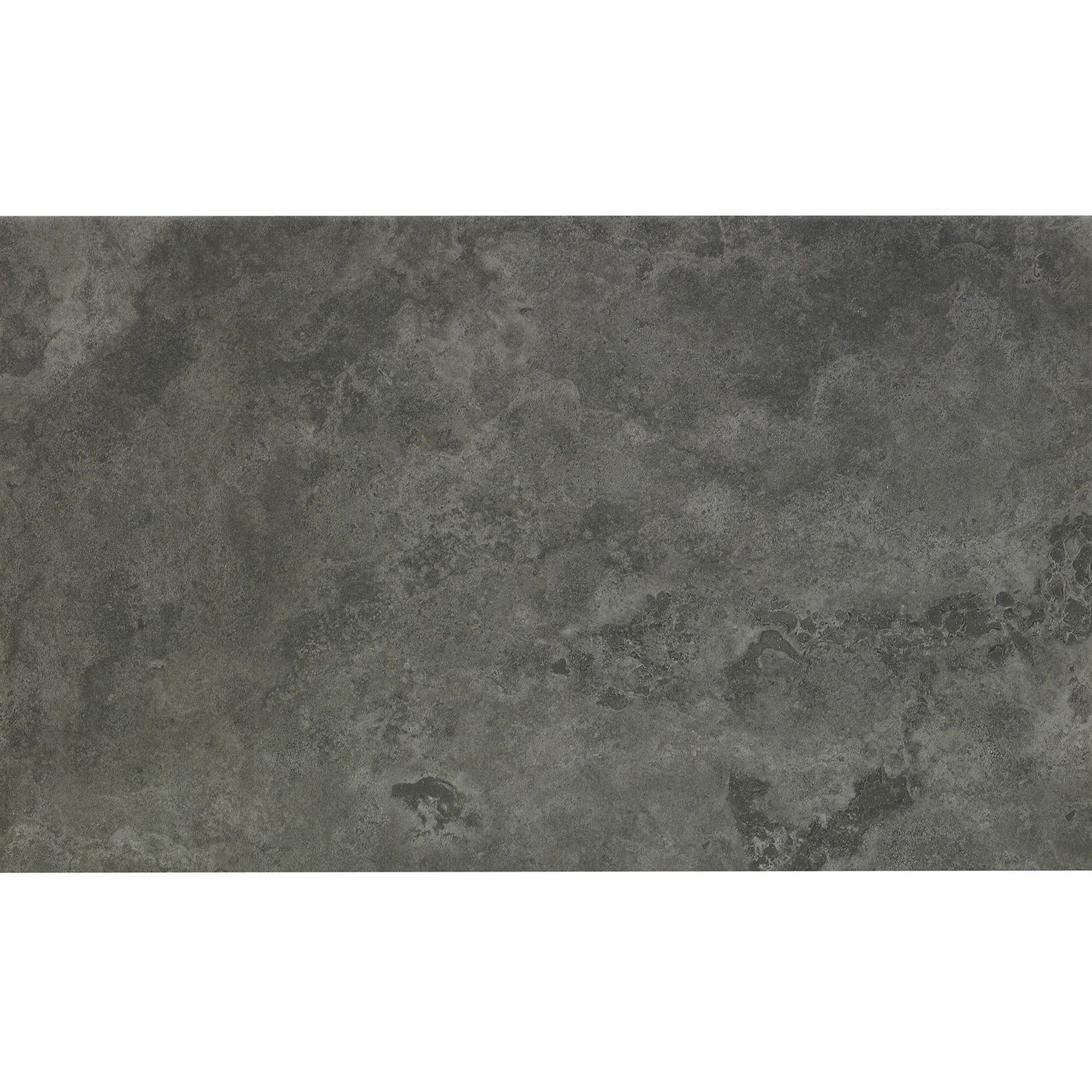 Troy Oscano Anthracite Matt Stone effect Ceramic Indoor Wall & floor Tile, Pack of 6, (L)300mm (W)600mm