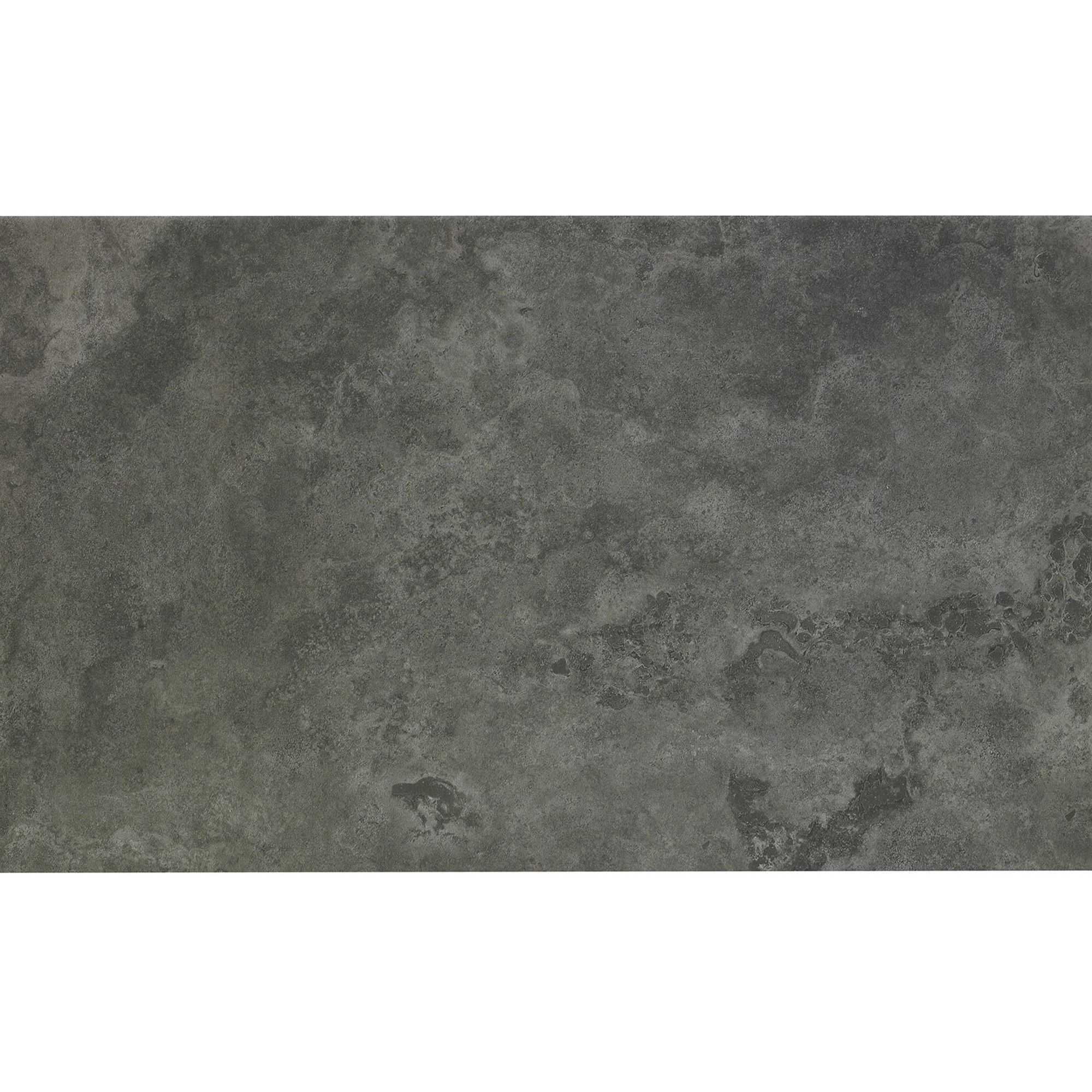Troy Oscano Anthracite Matt Stone effect Textured Ceramic Indoor Wall & floor Tile, Pack of 6, (L)300mm (W)600mm