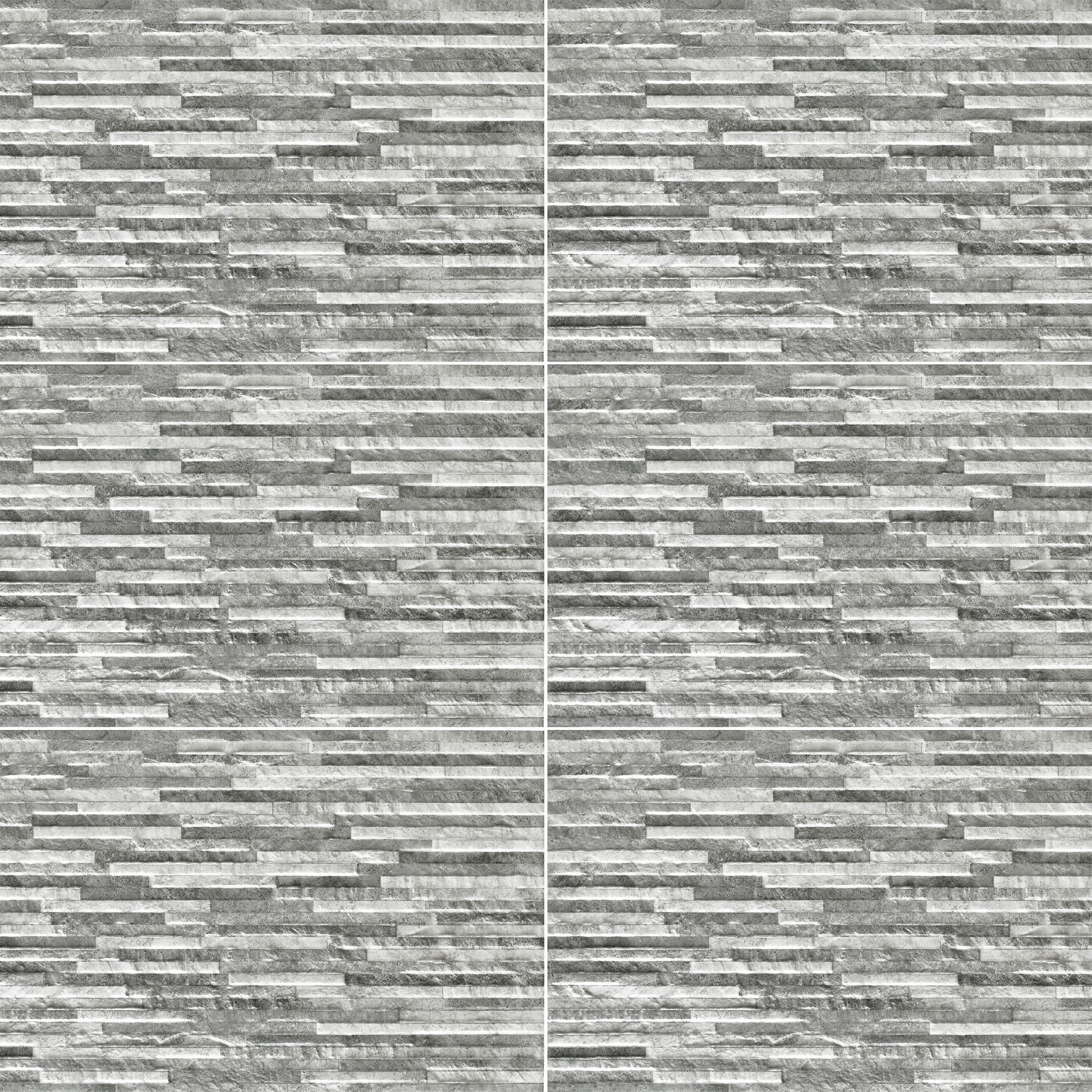 Troy Oscano Grey Matt Stone effect Ceramic Wall Tile Sample