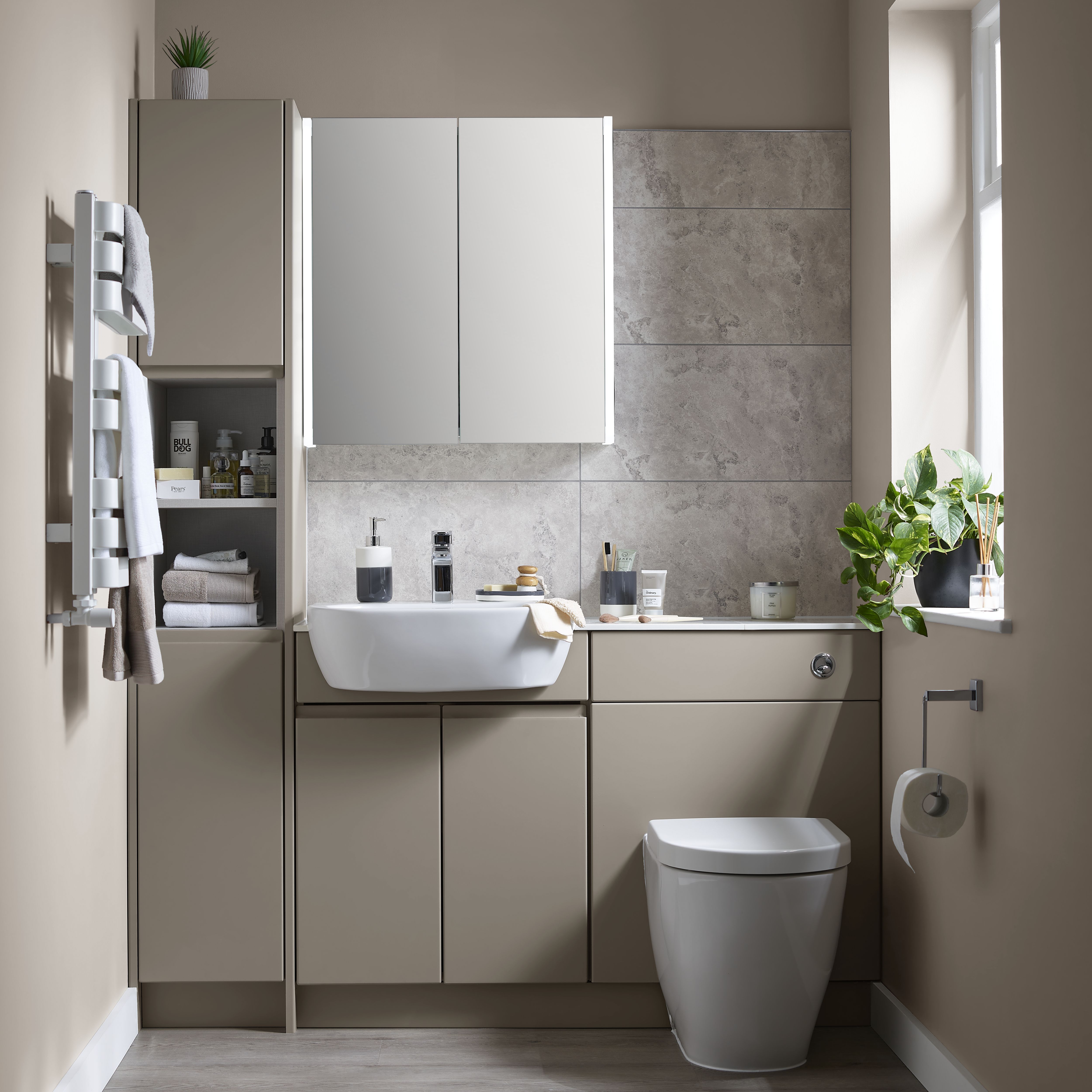 Troy Oscano Light grey Matt Stone effect Ceramic Indoor Wall & floor Tile - 12