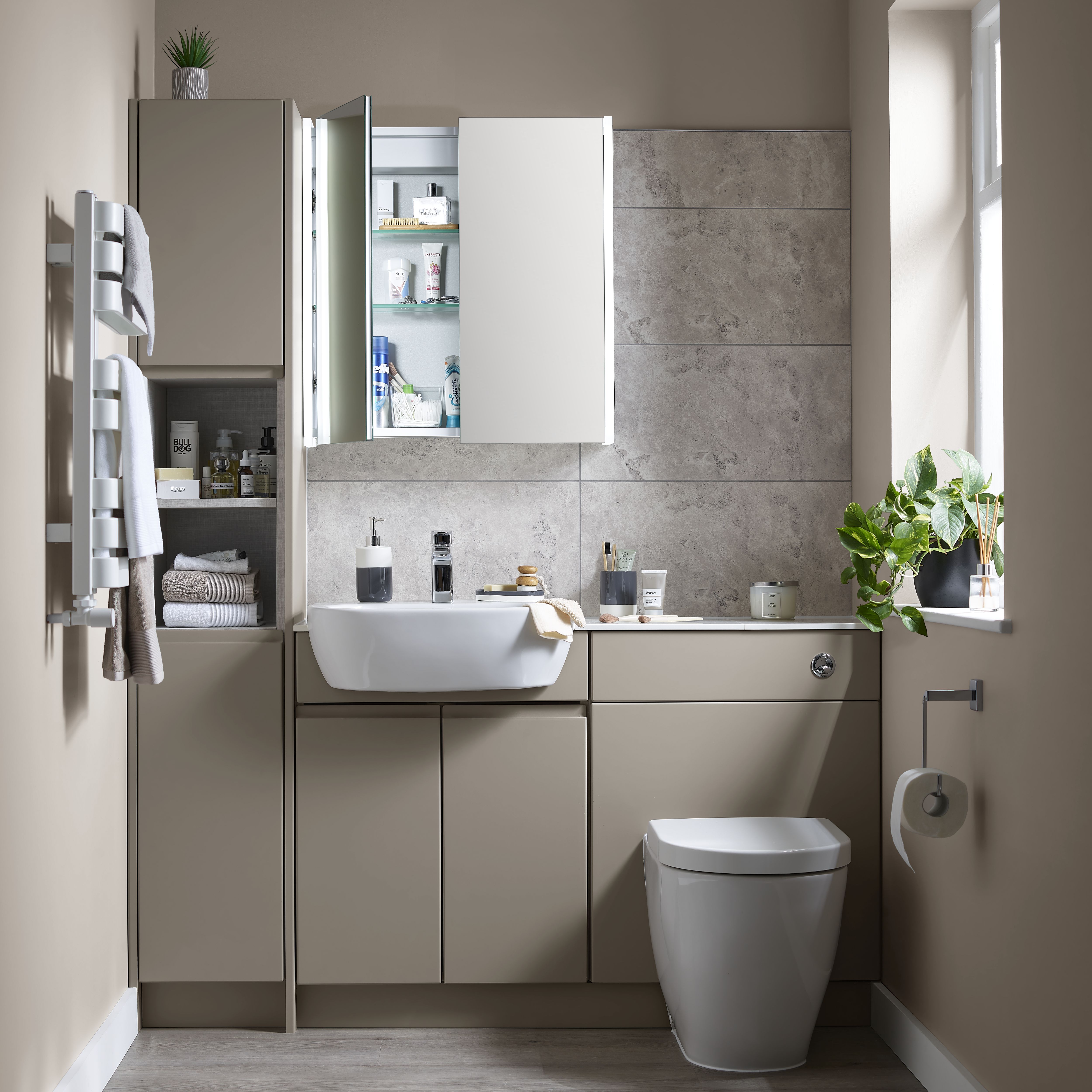 Troy Oscano Light grey Matt Stone effect Ceramic Indoor Wall & floor Tile - 21