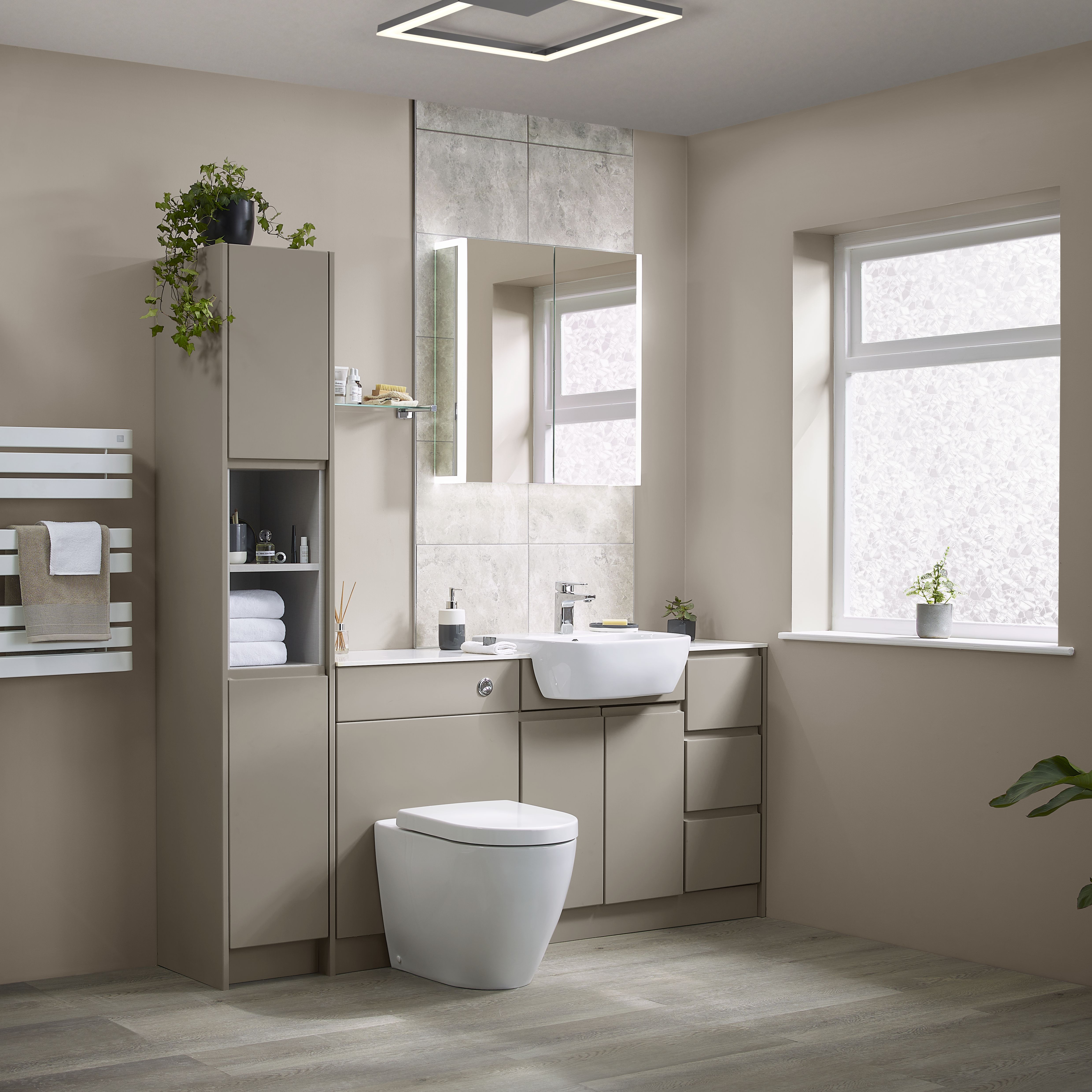 Troy Oscano Light grey Matt Stone effect Ceramic Indoor Wall & floor Tile - 18