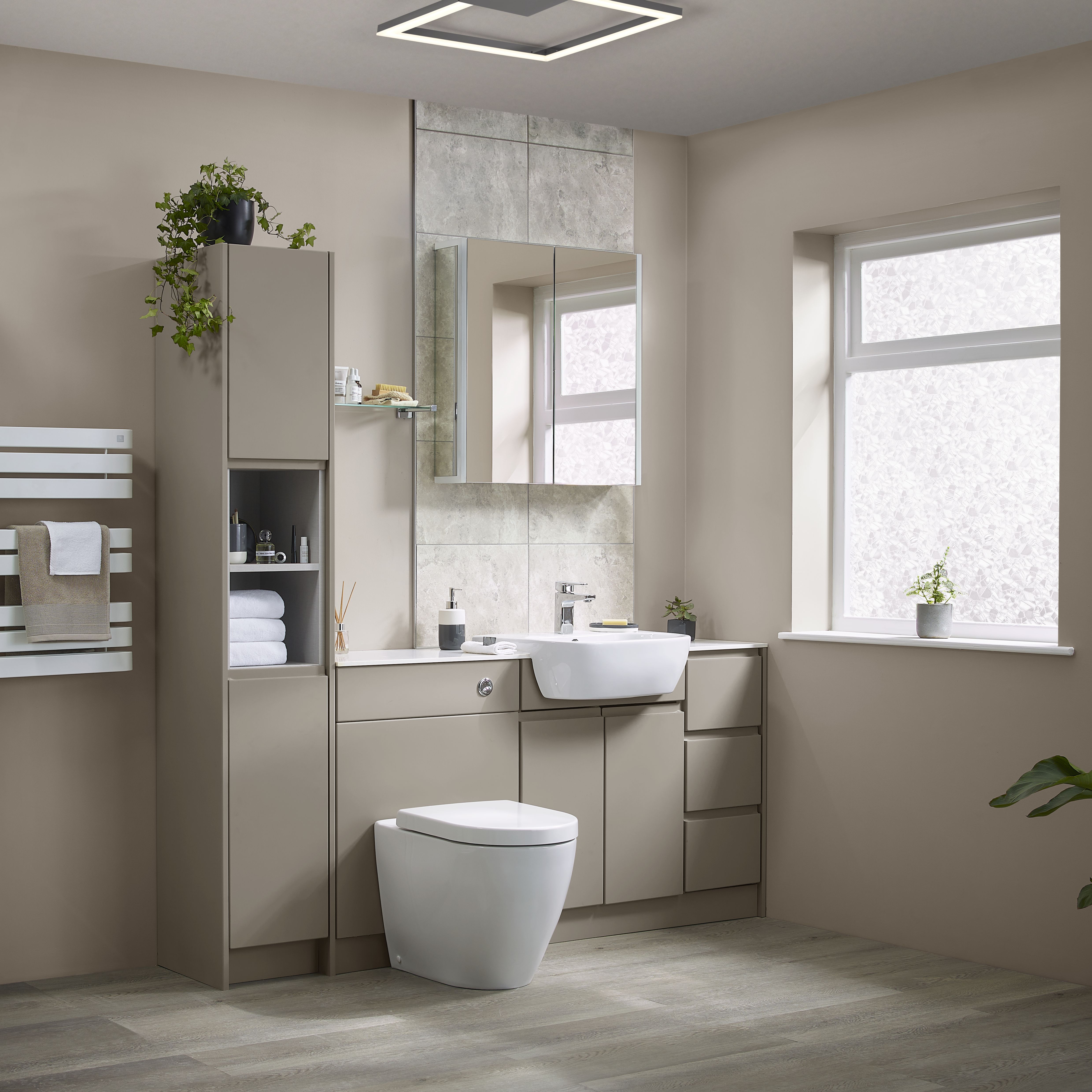 Troy Oscano Light grey Matt Stone effect Ceramic Indoor Wall & floor Tile - 19
