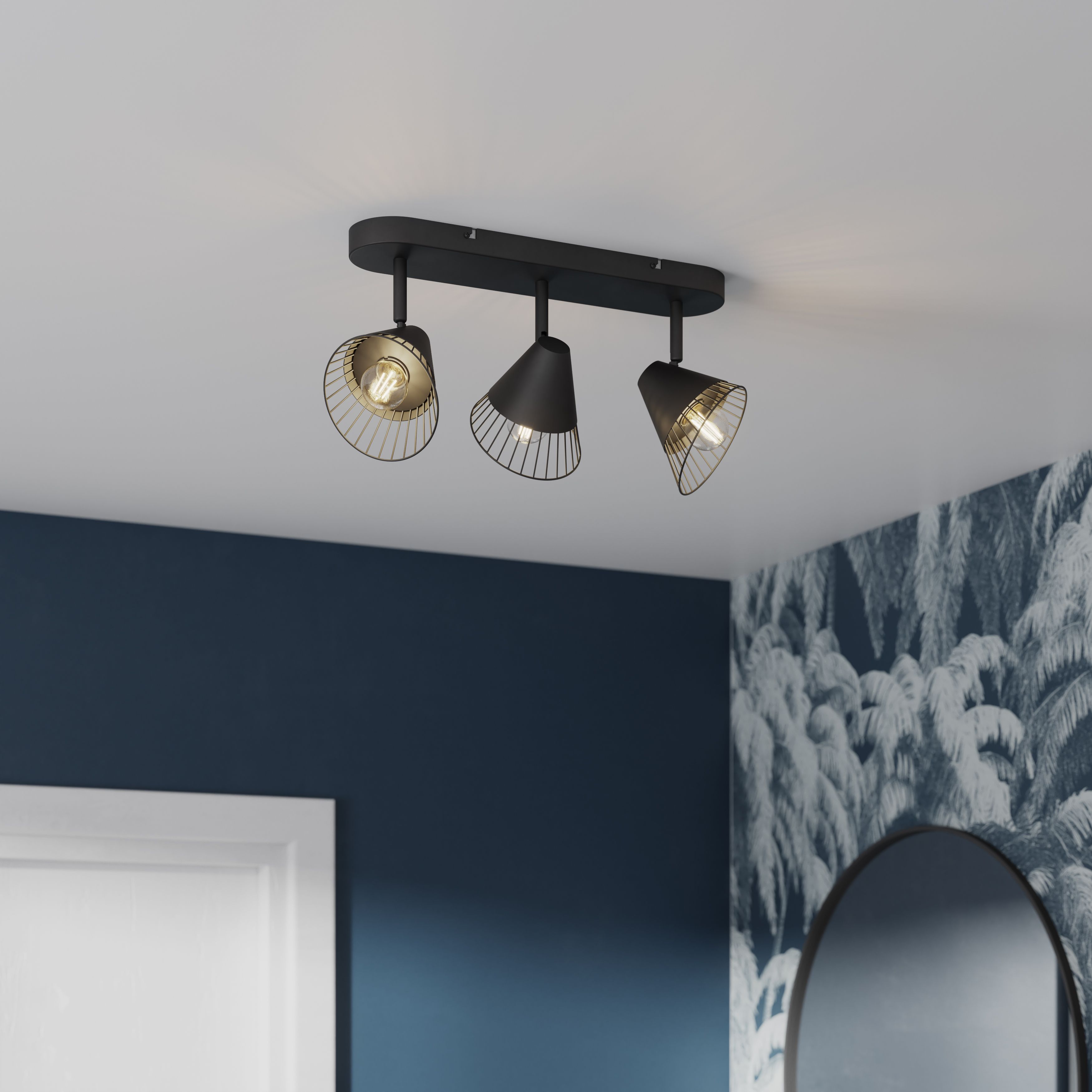 Tsolma Bar Matt Black 3 Light Spotlight