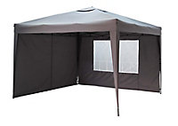 Tudy Grey Square Gazebo tent (H) 2.53m (W) 3m (D) 3m