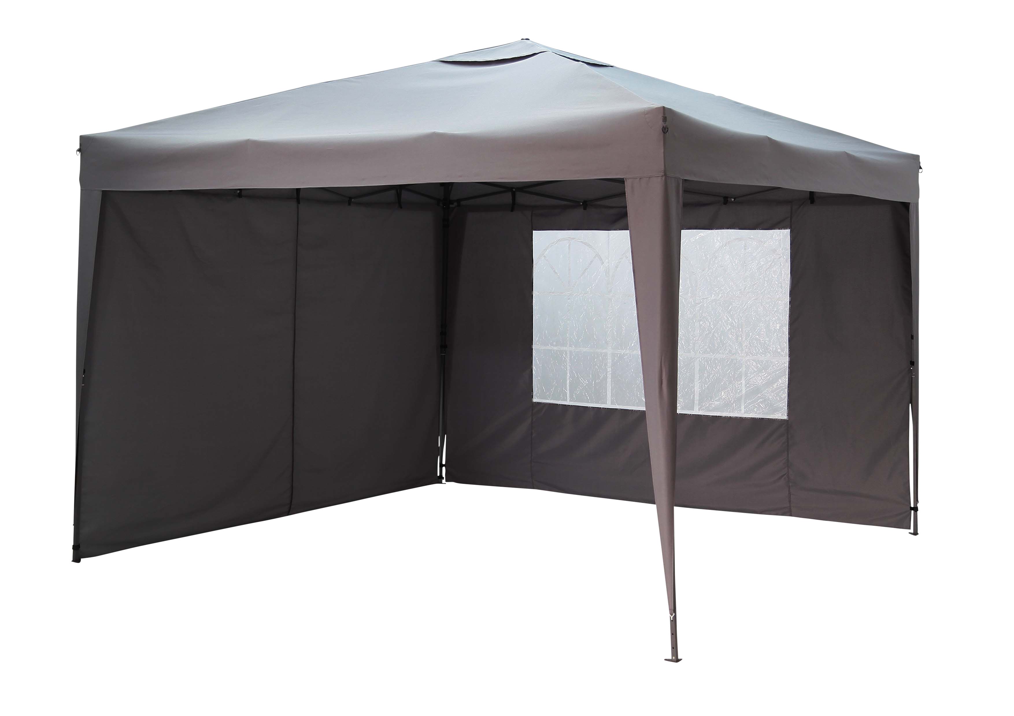 Tudy Grey Square Gazebo tent (H) 2.53m (W) 3m (D) 3m