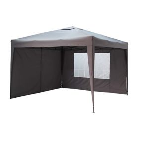 Tudy Grey Square Gazebo tent (H) 2.53m (W) 3m (D) 3m
