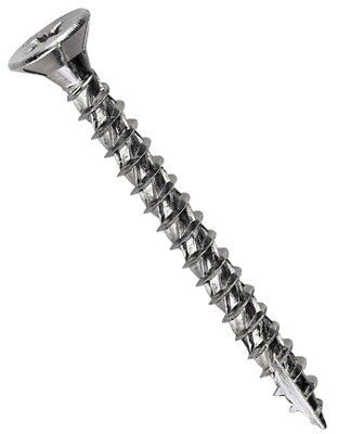 Turbo Silver Zinc-plated Carbon steel Screw (Dia)4mm (L)30mm, Pack of 200