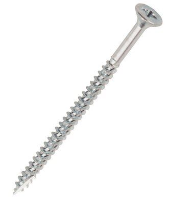 Turbo Silver Zinc-plated Carbon steel Screw (Dia)5mm (L)100mm, Pack of 100